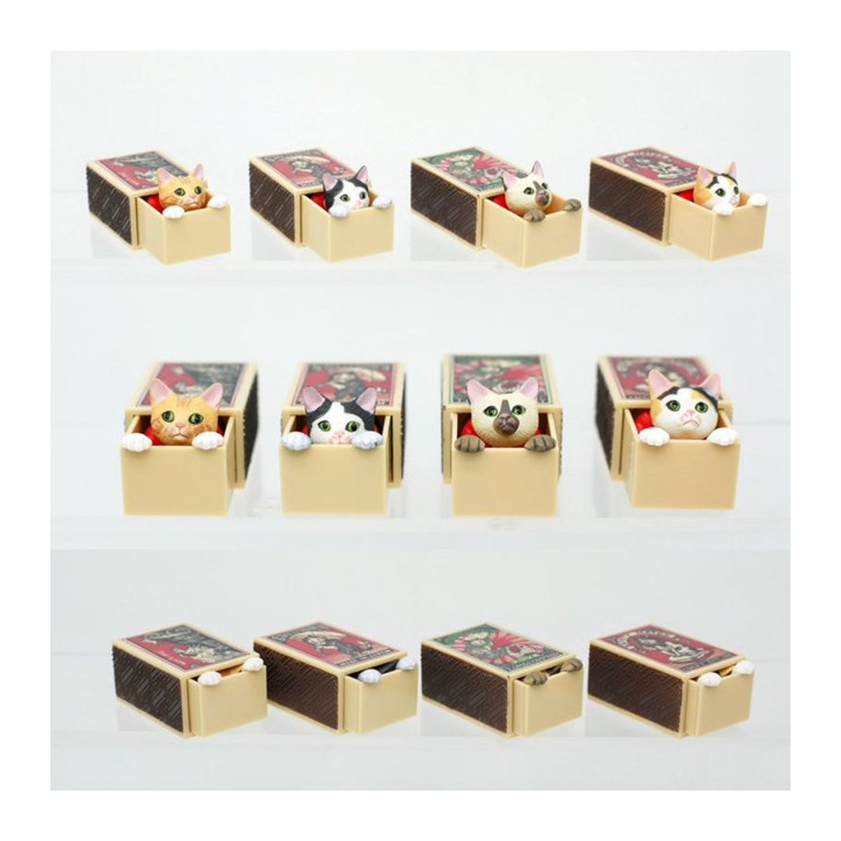 Bandai Mischievous Little Cat Blind Box Minifigur mehrfarbig aus Kunststoff als Sammlerstück und Schreibtischdekoration - Bild 1