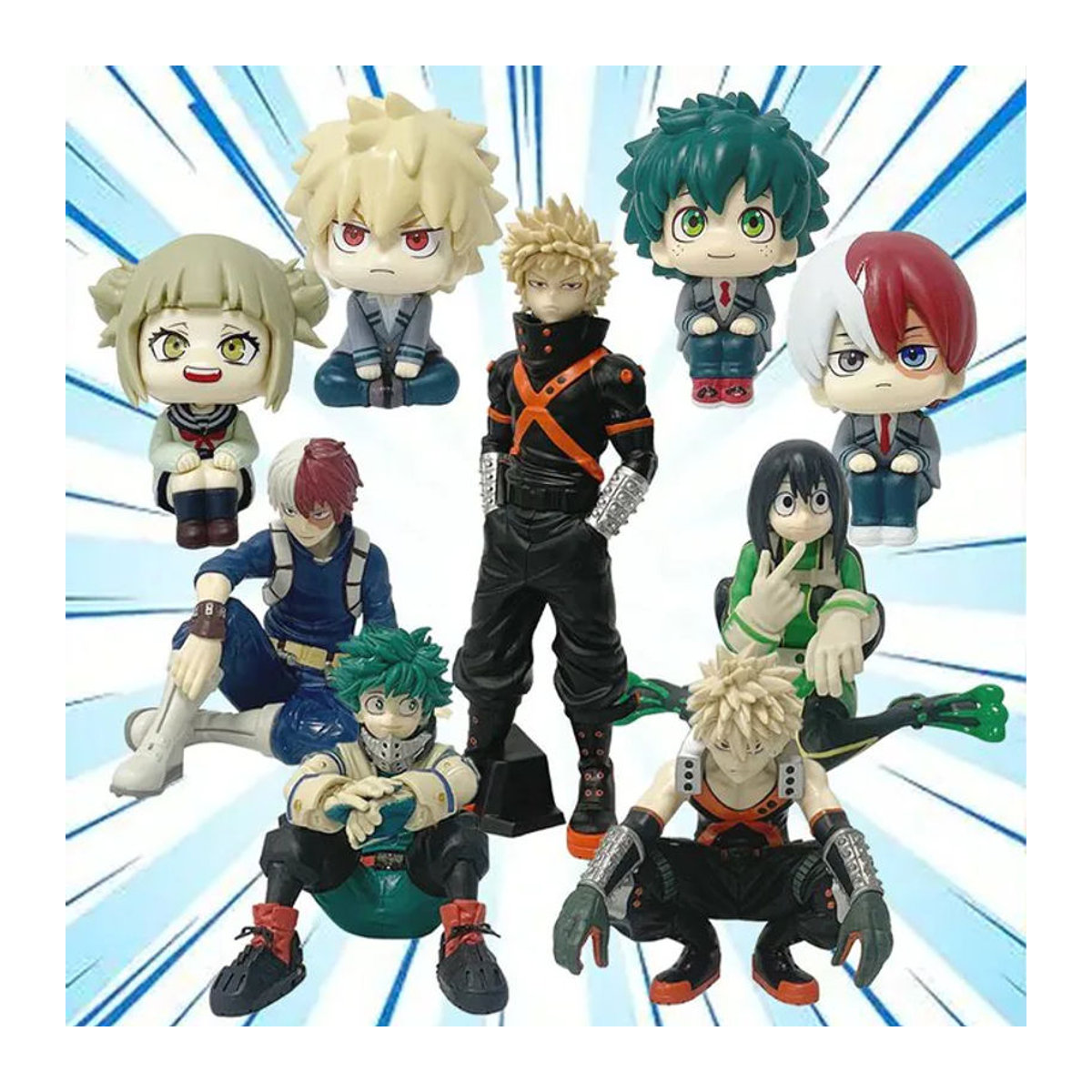 Bandai My Hero Academia Anime Actionfigur Midoriya Izuku, Bakugou Katsuki, All Might, Todoroki Shoto, mehrfarbig, Höhe: 21 cm - Bild 1