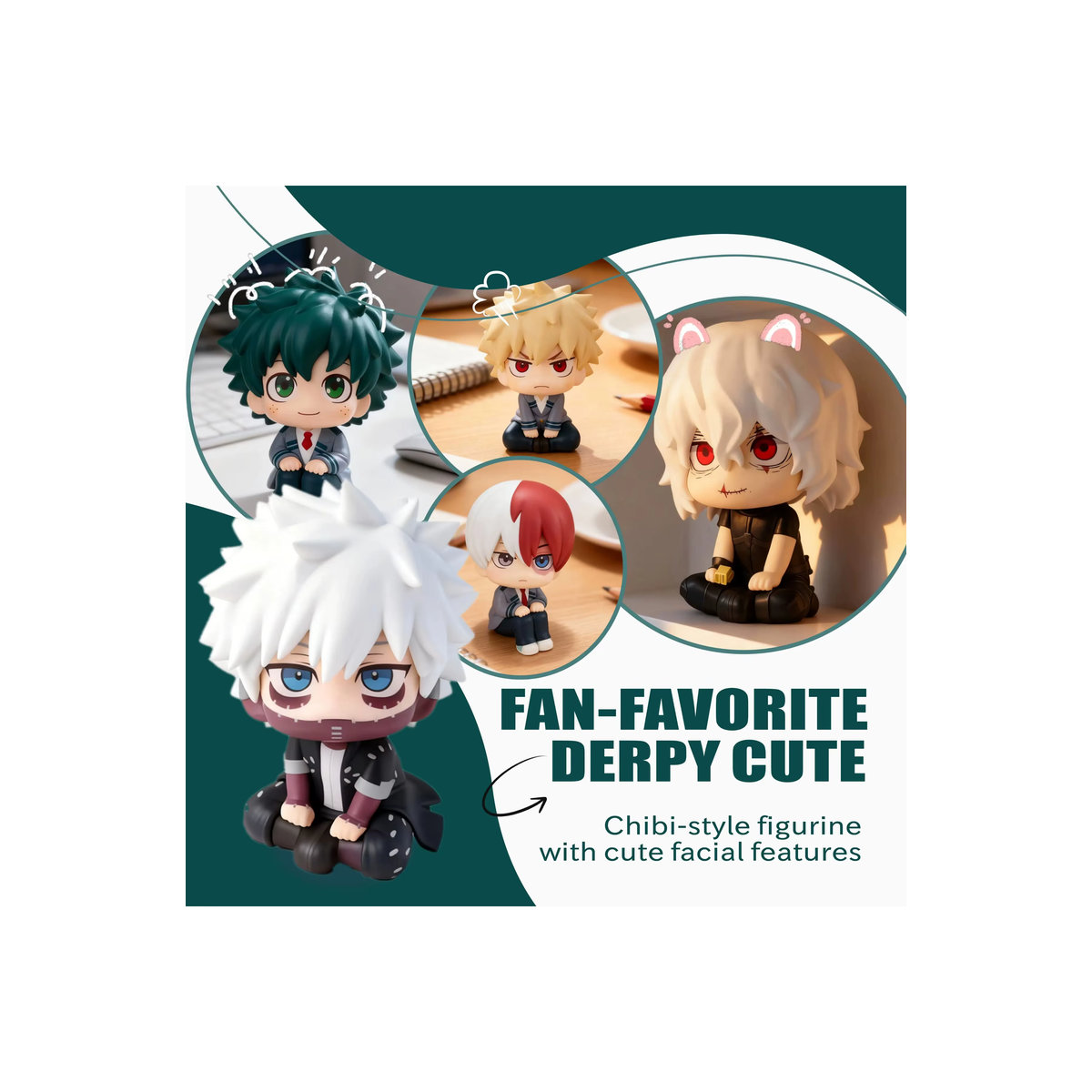 Bandai My Hero Academia Anime-Figuren Q-Version Bakugou Katsuki und Midoriya Izuku aus Kunststoff, mehrfarbig - Bild 4