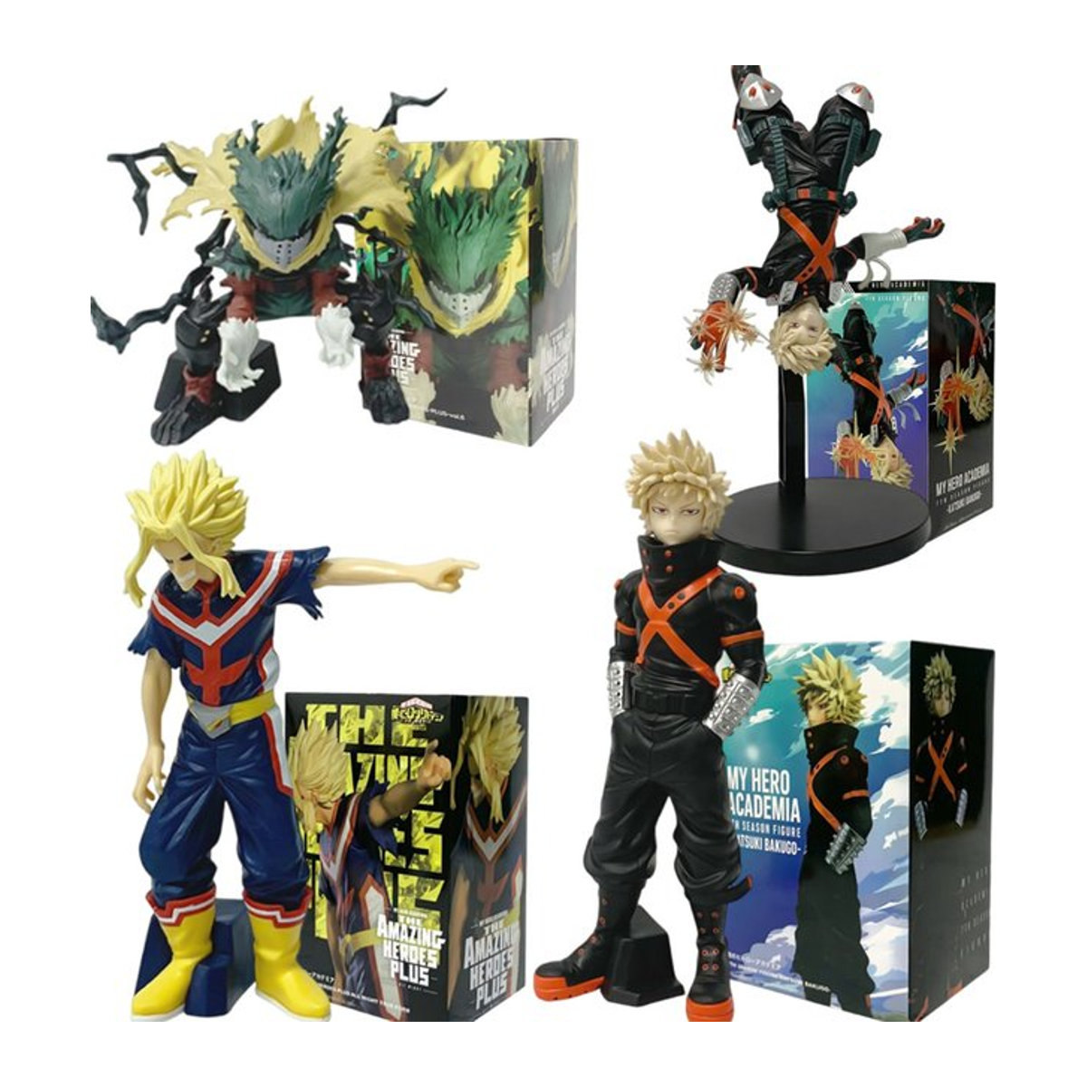 Bandai My Hero Academia Anime Figuren Set aus PVC, All Might, Midoriya Izuku und Bakugo Katsuki, mehrfarbig - Bild 1