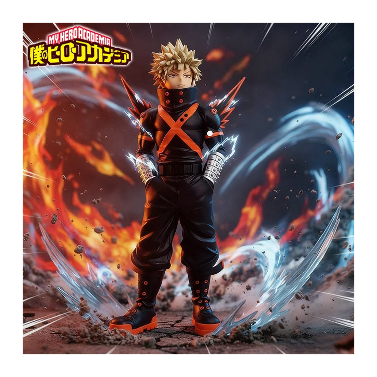 Bandai My Hero Academia Bakugou Katsuki Anime-Figur aus Kunststoff in Schwarz - Bild 1