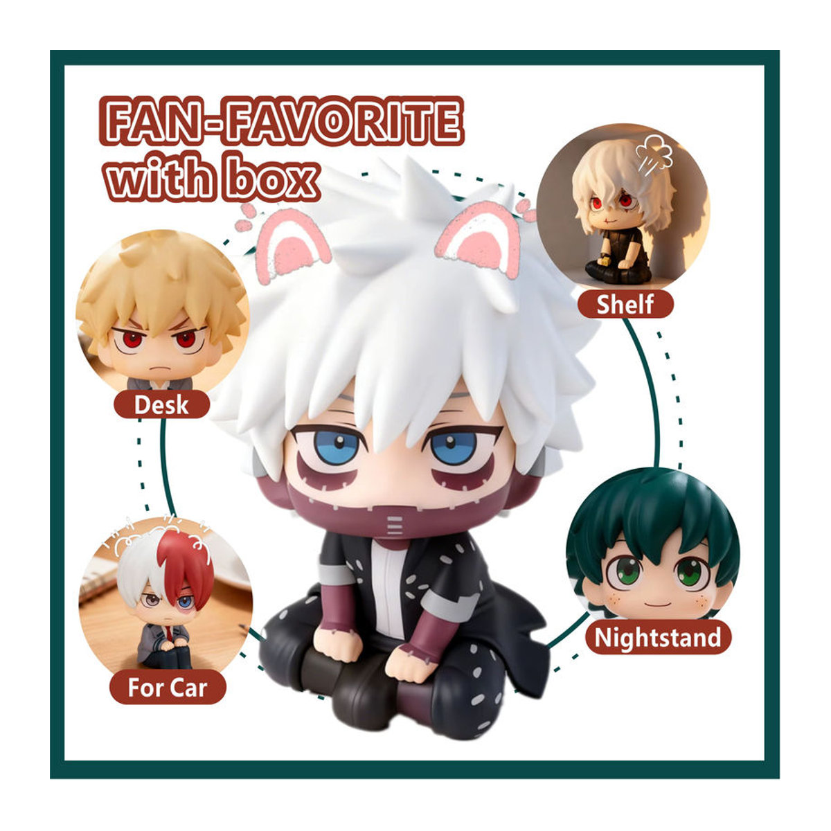 Bandai My Hero Academia Chibi PVC-Figur Tomura Shigaraki Izuku Midoriya Katsuki Bakugo mehrfarbig - Bild 3