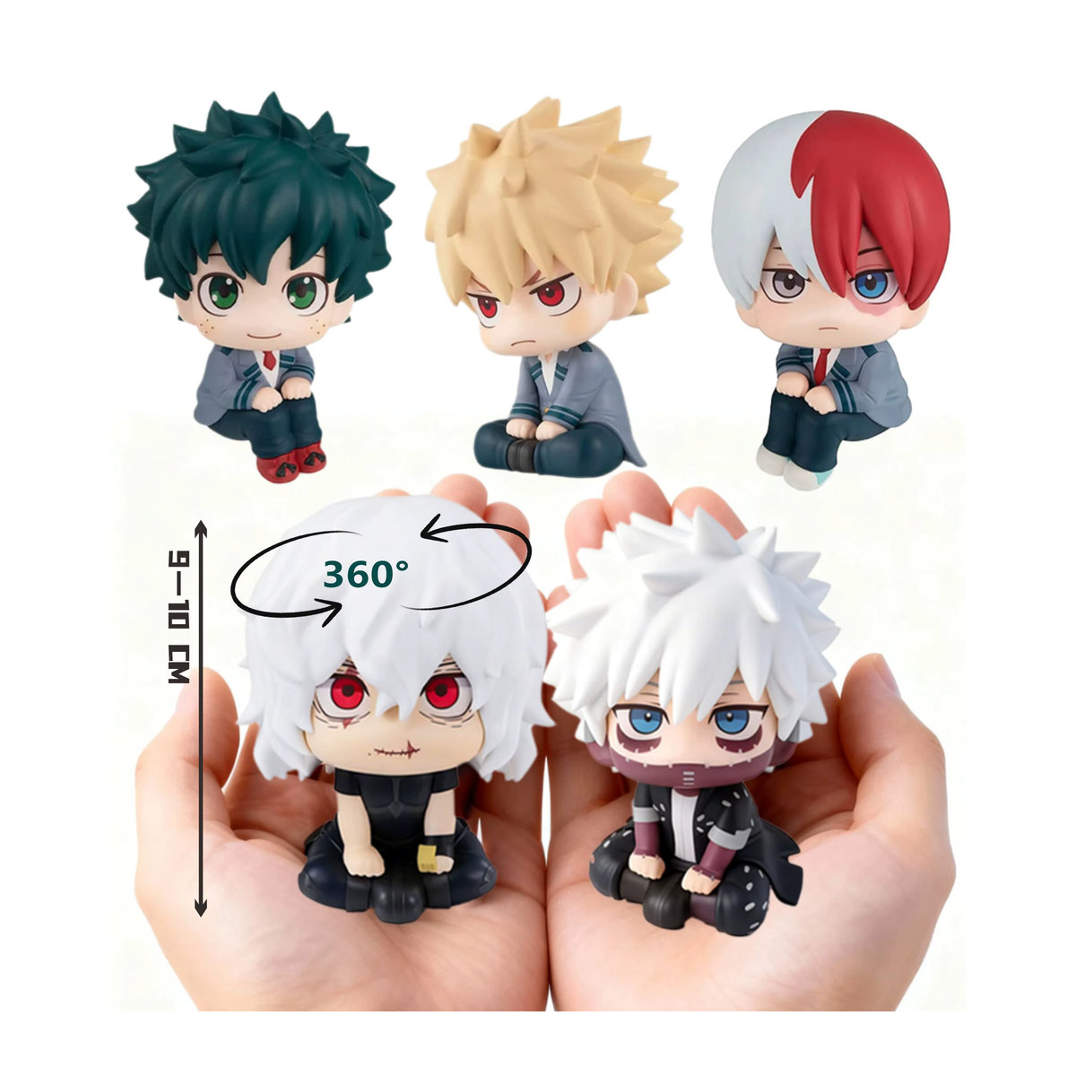 Bandai My Hero Academia Chibi PVC-Figuren Himiko Toga, Izuku Midoriya und Katsuki Bakugo in Mehrfarbig - Bild 2
