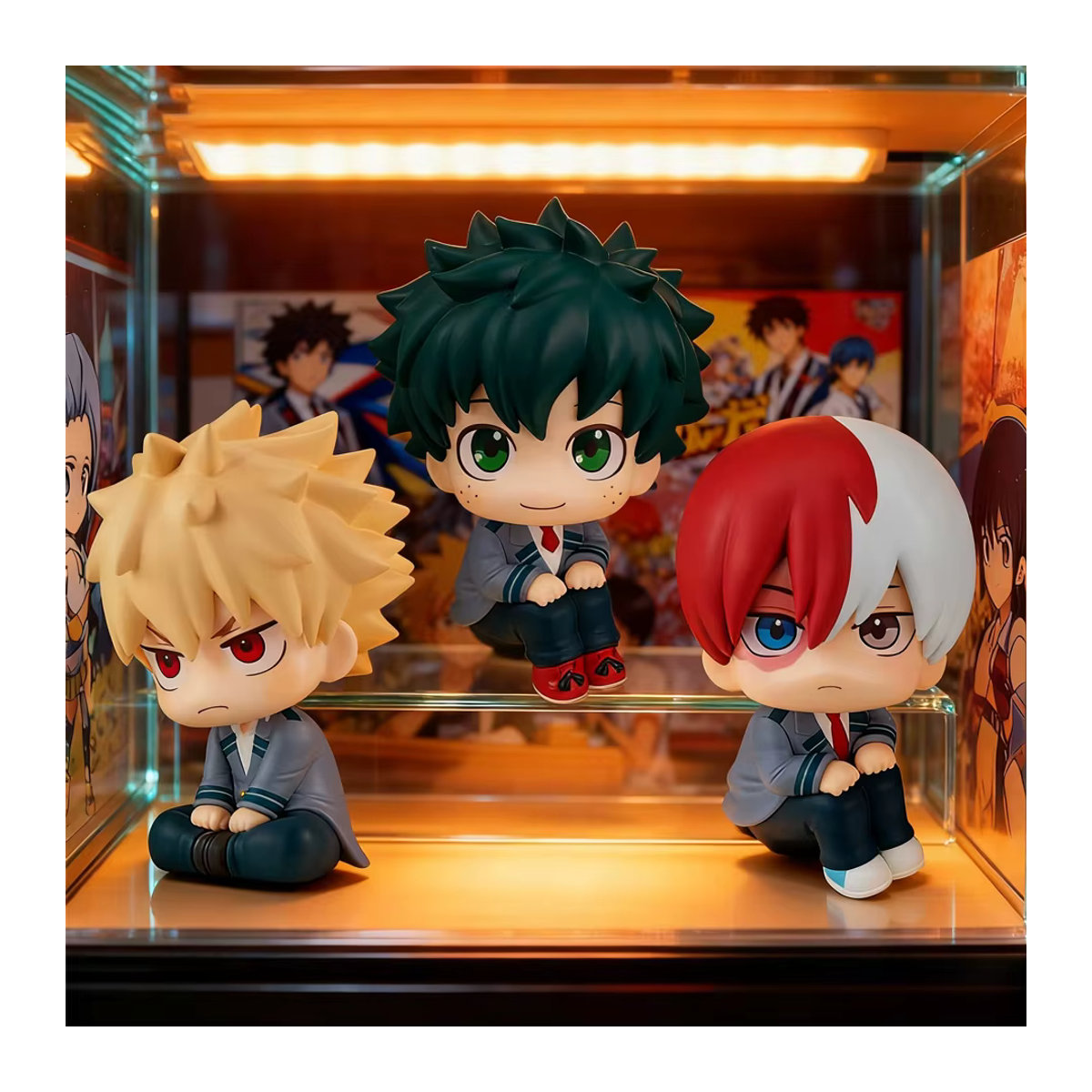 Bandai My Hero Academia Chibi PVC-Figuren Himiko Toga, Izuku Midoriya und Katsuki Bakugo in Mehrfarbig - Bild 5