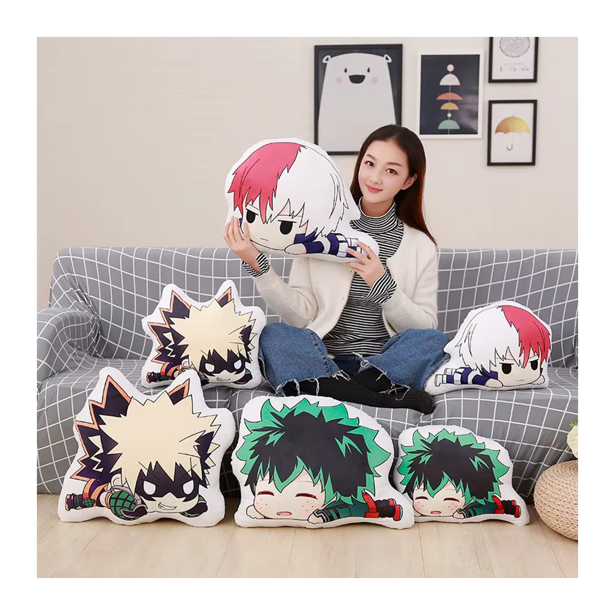 Bandai My Hero Academia Plüschkissen Anime Boku no Hero Academia weiche Puppen mehrfarbig - Bild 2