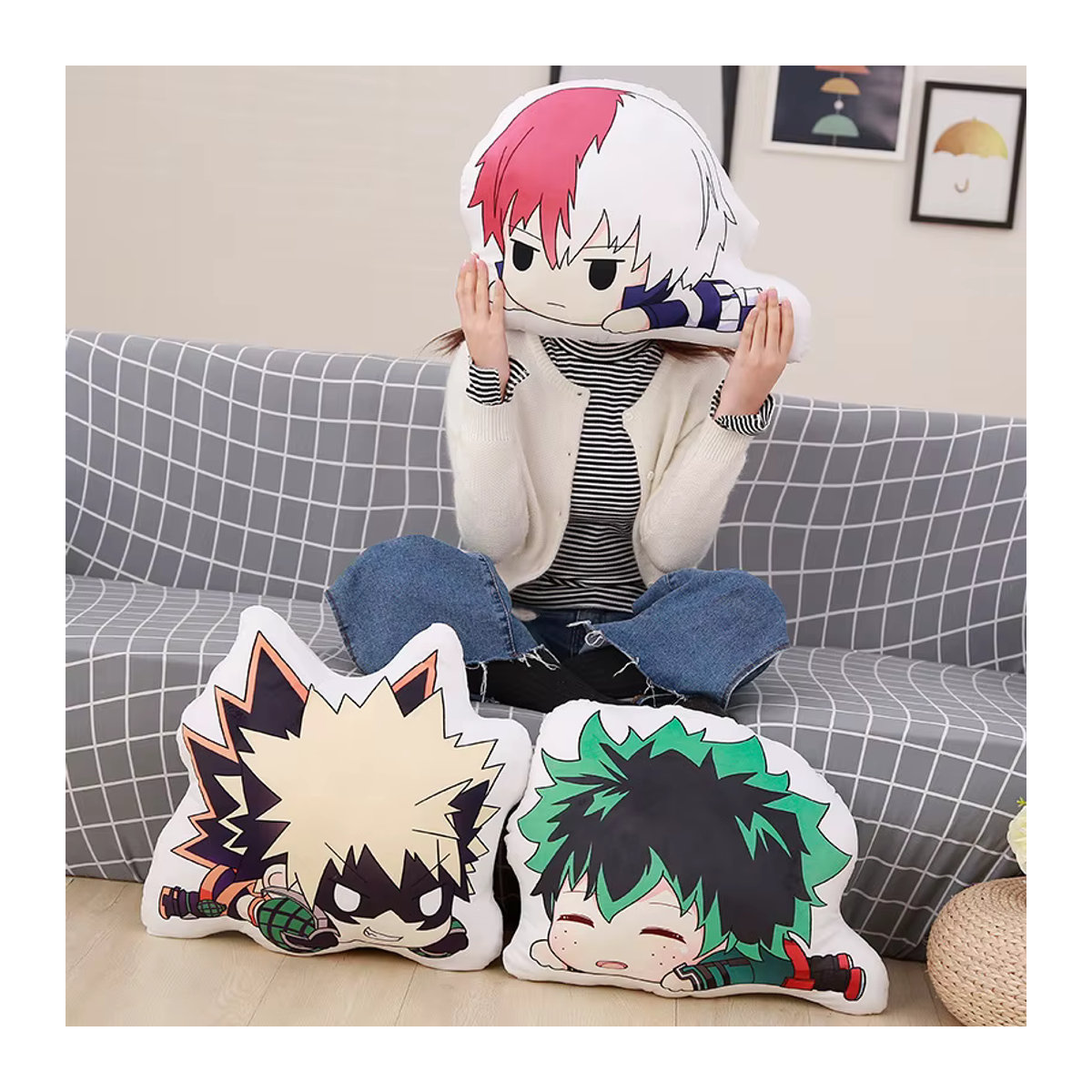 Bandai My Hero Academia Plüschkissen Anime Boku no Hero Academia weiche Puppen mehrfarbig - Bild 3