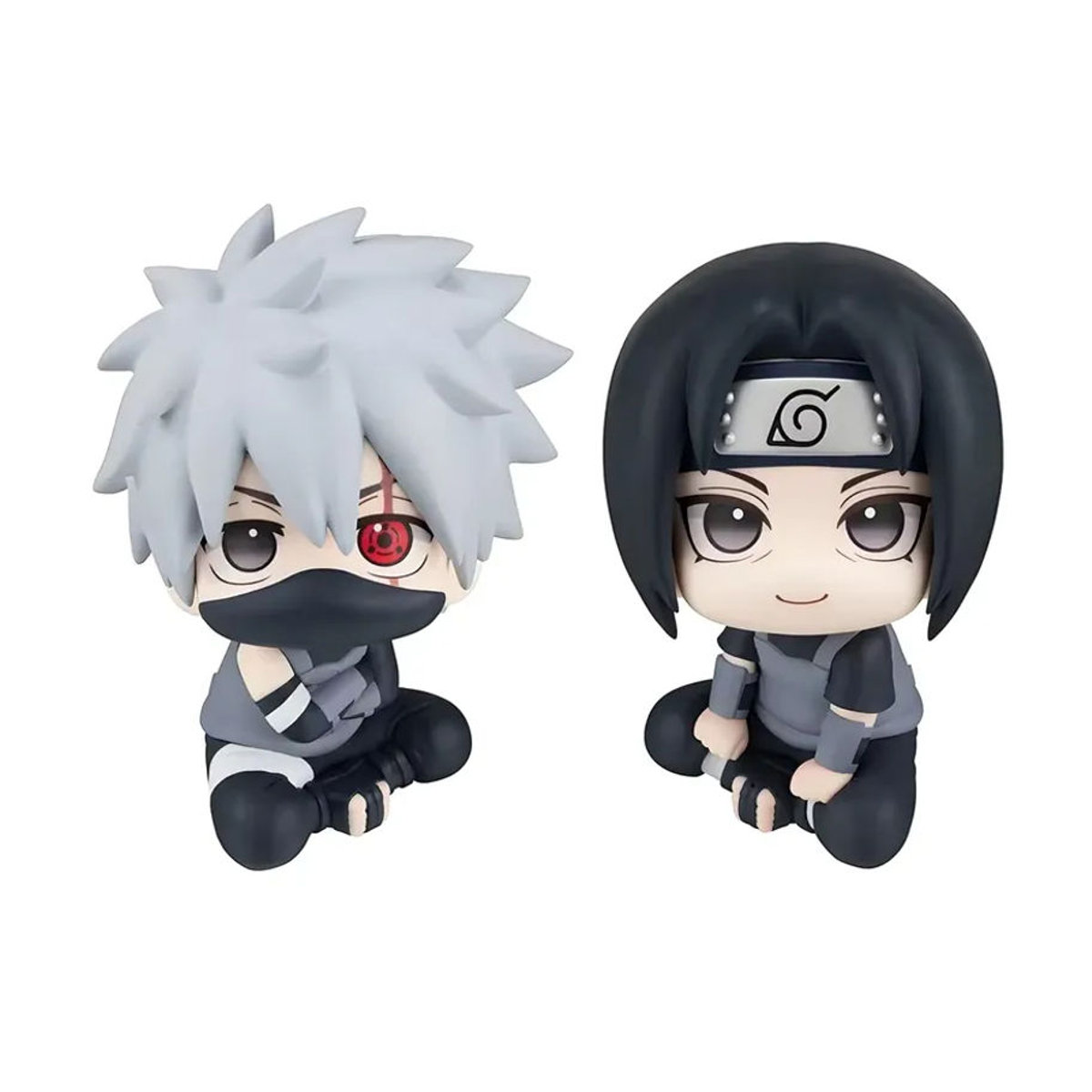 Bandai Naruto Anime Actionfiguren Q-Version Kakashi und Itachi Uchiha Sammlermodelle aus Kunststoff, mehrfarbig - Bild 1