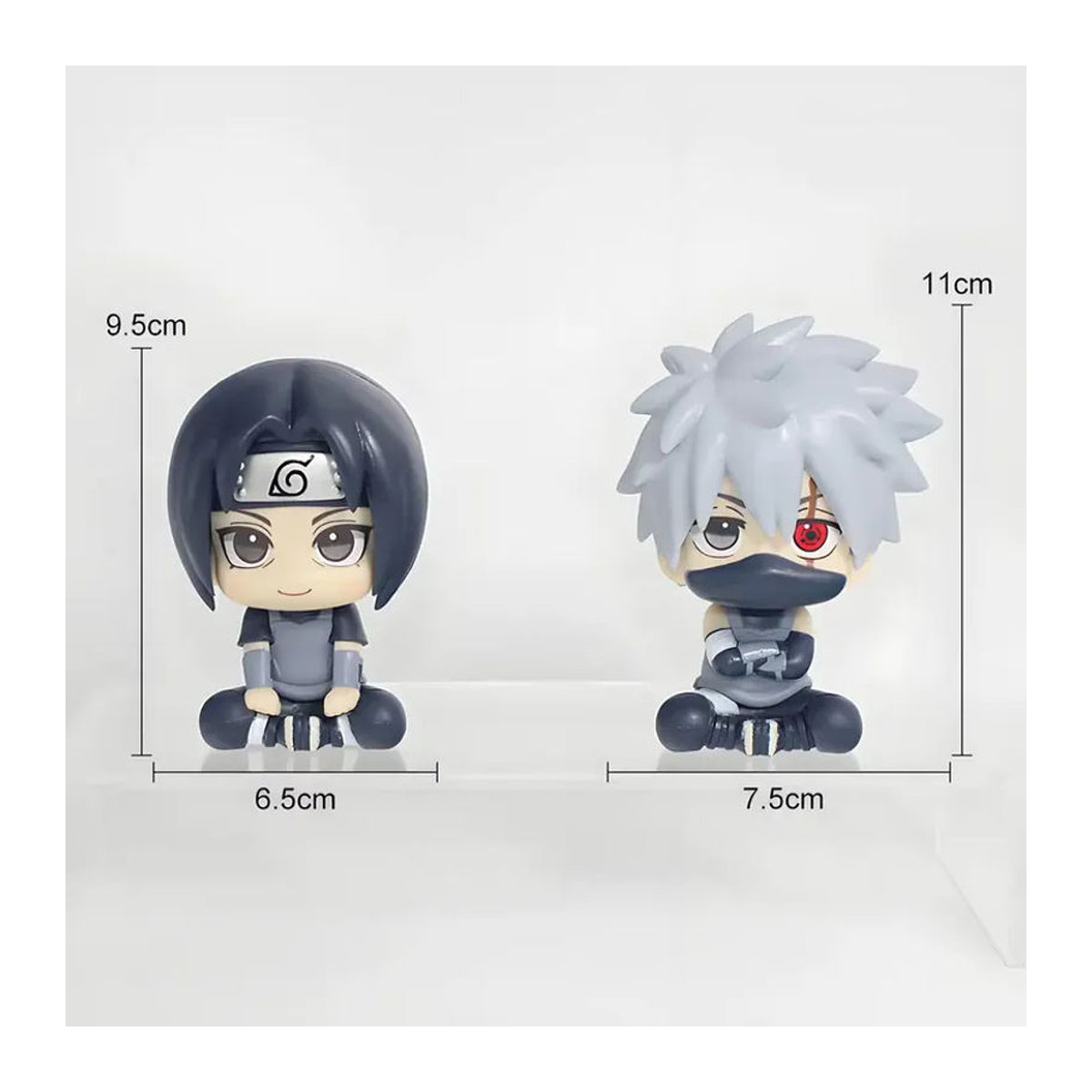 Bandai Naruto Anime Actionfiguren Q-Version Kakashi und Itachi Uchiha Sammlermodelle aus Kunststoff, mehrfarbig - Bild 2