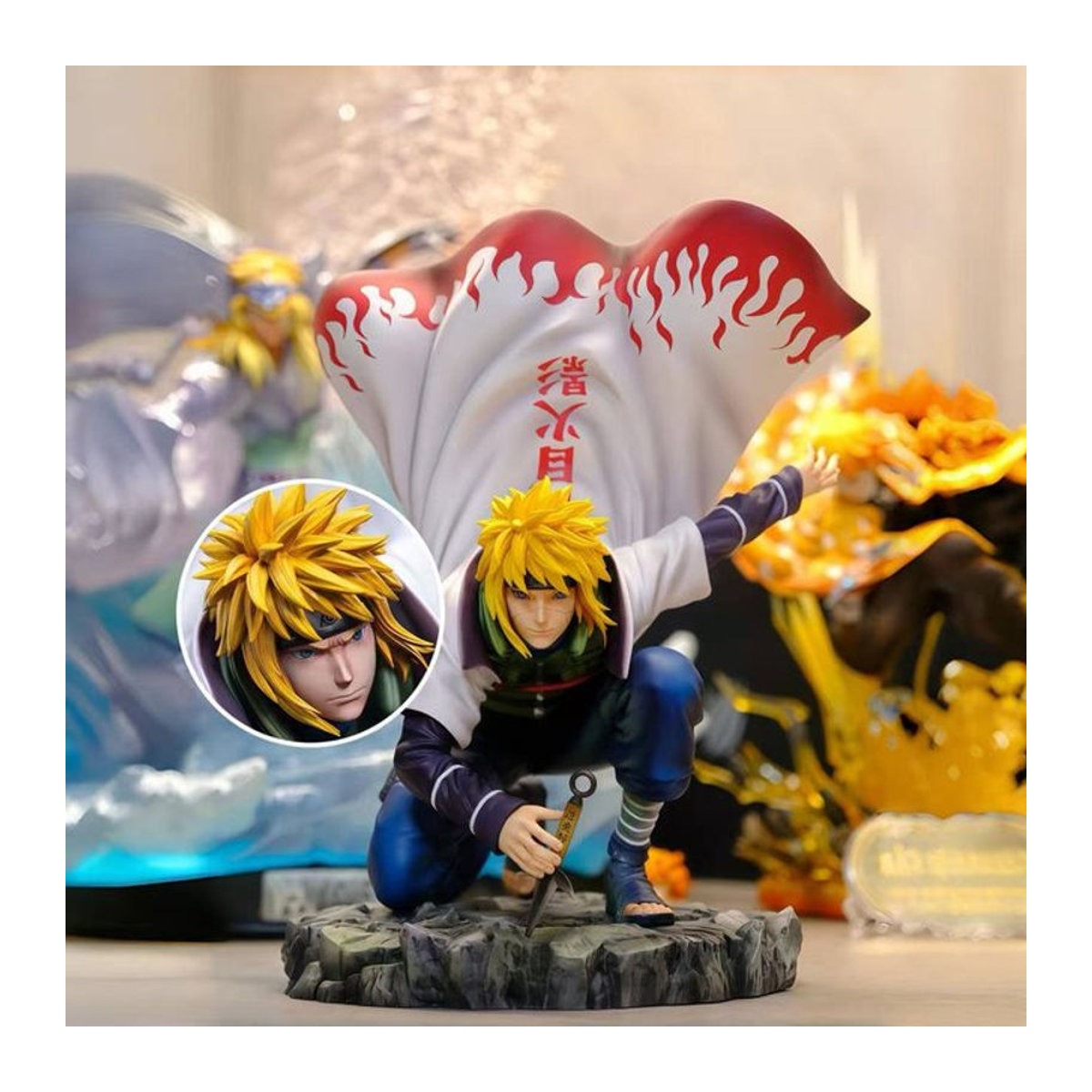 Bandai Naruto Anime Figur Minato Namikaze Statue Dekoration, mehrfarbig, Höhe: 21 cm - Bild 1