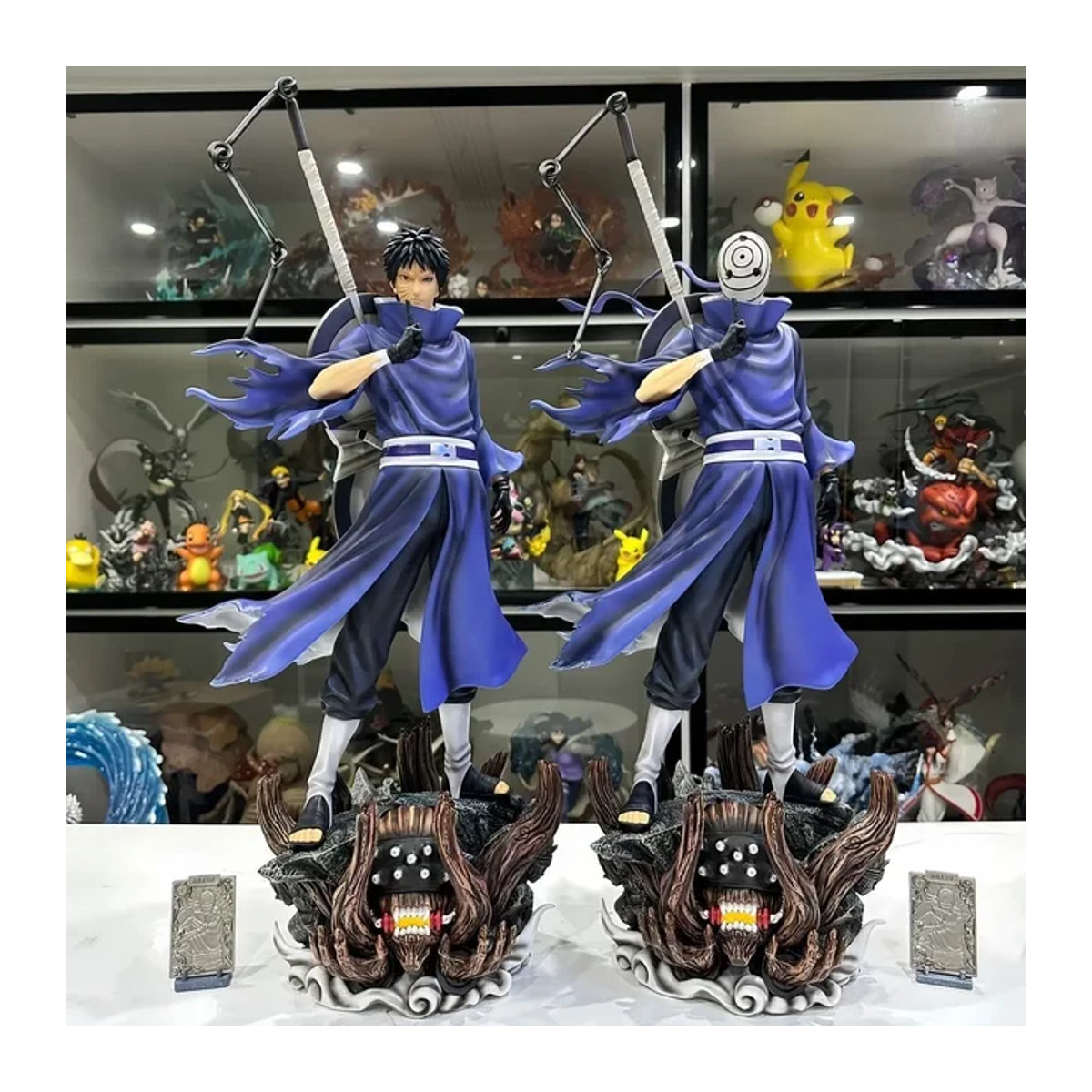 Bandai Naruto Anime-Figur Uchiha in stehender Pose, blaues Kunstharz-Modell zur Desktop-Dekoration - Bild 1