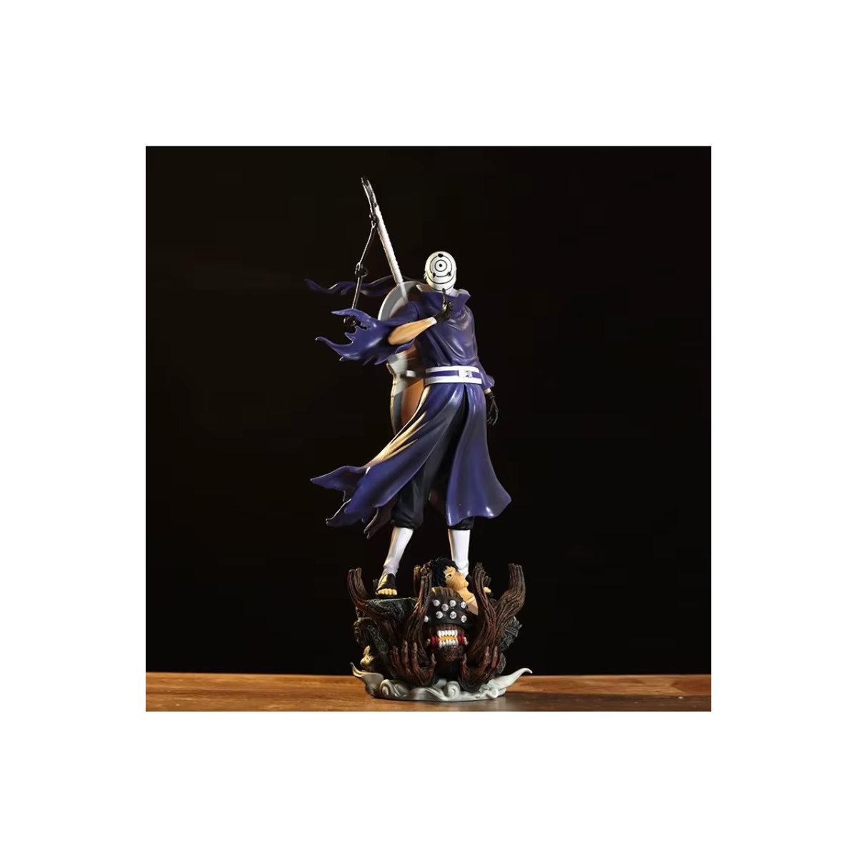 Bandai Naruto Anime-Figur Uchiha in stehender Pose, blaues Kunstharz-Modell zur Desktop-Dekoration - Bild 7