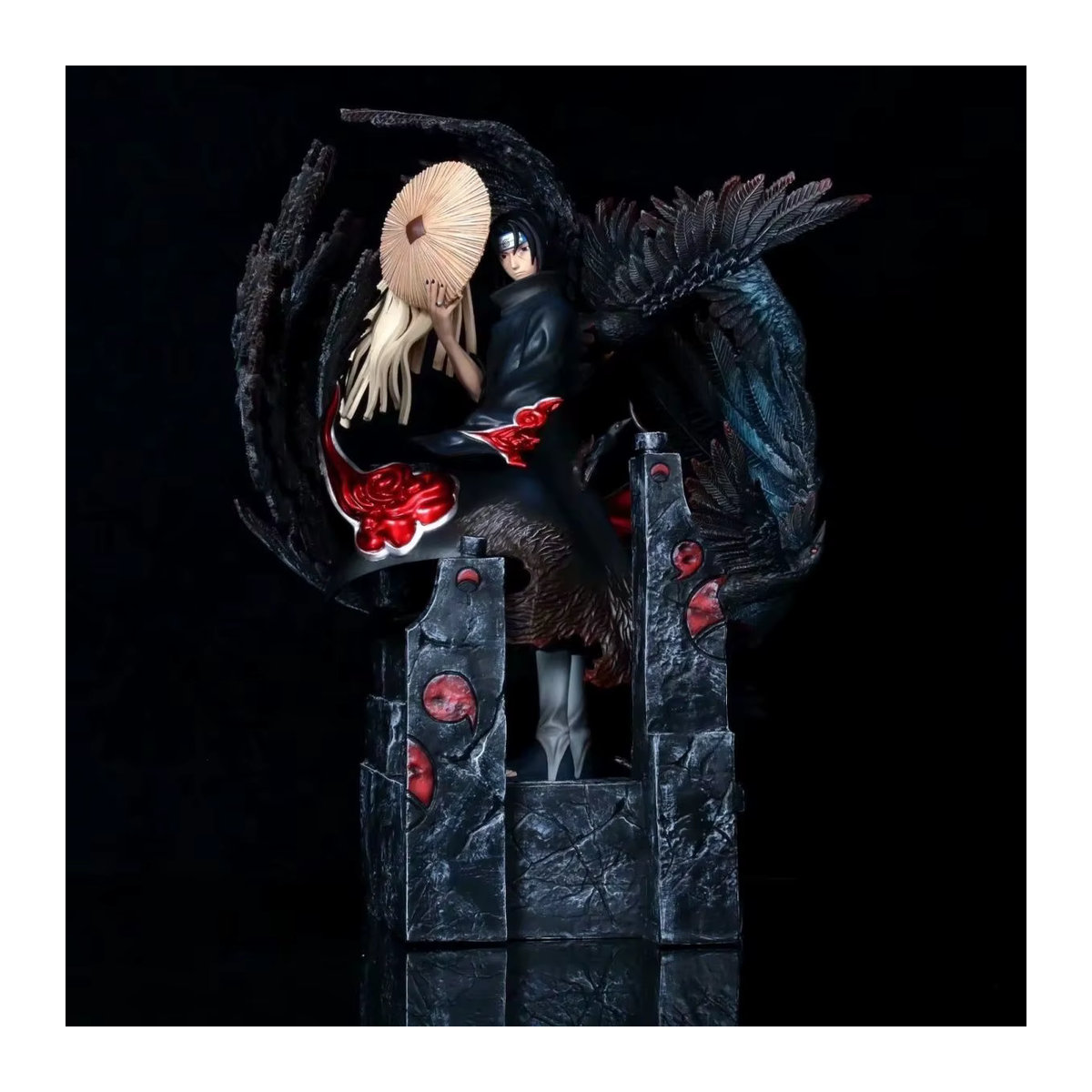 Bandai Naruto Anime Figur Uchiha Itachi Akatsuki Statue in Schwarz, Höhe: 36 cm - Bild 2