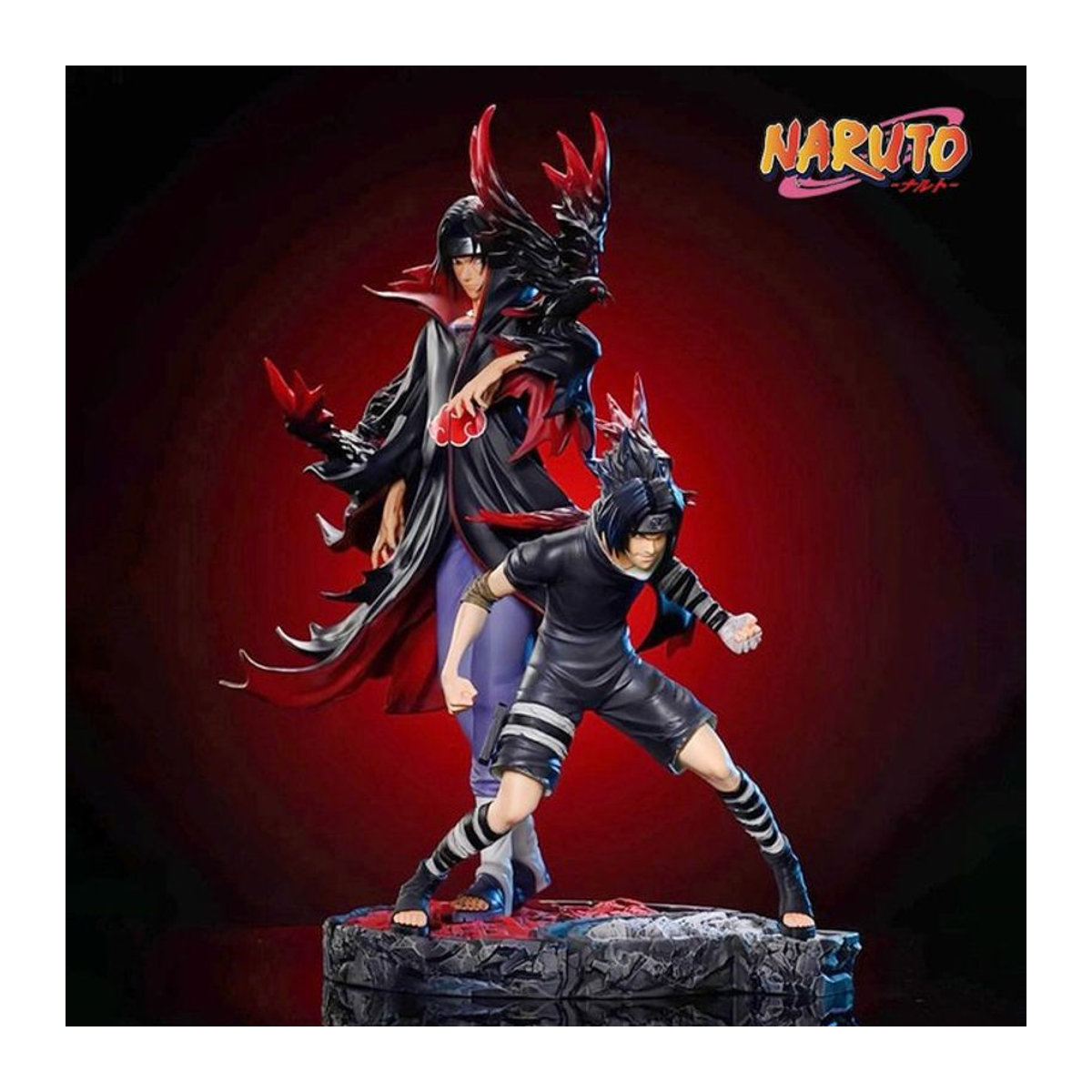 Bandai Naruto Anime Figur Uchiha Itachi und Uchiha Sasuke PVC Statue als Sammlermodell in Mehrfarbig, Höhe: 32 cm - Bild 1
