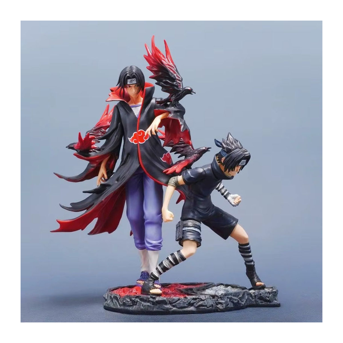 Bandai Naruto Anime Figur Uchiha Itachi und Uchiha Sasuke PVC Statue als Sammlermodell in Mehrfarbig, Höhe: 32 cm - Bild 2