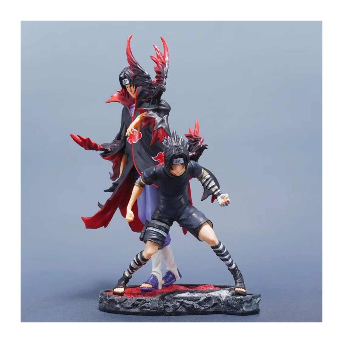 Bandai Naruto Anime Figur Uchiha Itachi und Uchiha Sasuke PVC Statue als Sammlermodell in Mehrfarbig, Höhe: 32 cm - Bild 4