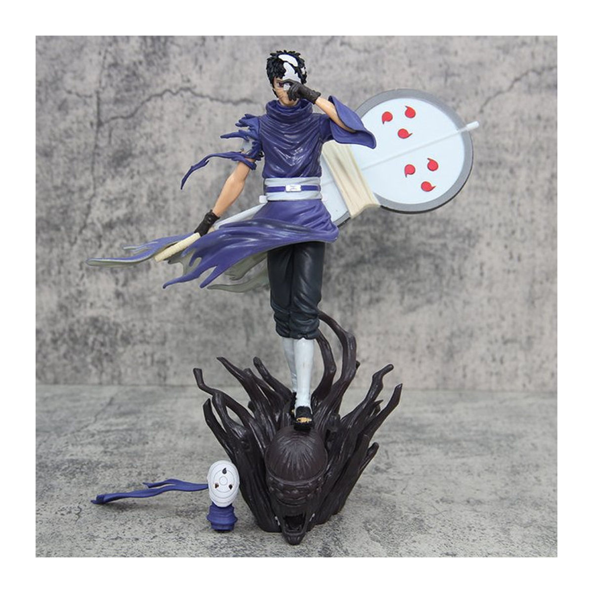 Bandai Naruto Anime Figur Uchiha Obito Akatsuki mit austauschbarem Doppelkopf, mehrfarbig, Höhe: 27 cm - Bild 1