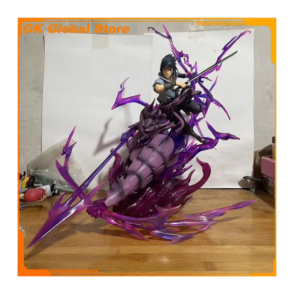 Bandai Naruto Anime Figur Uchiha Sasuke PVC Modell Statue, mehrfarbig, Höhe: 36 cm - Bild 1