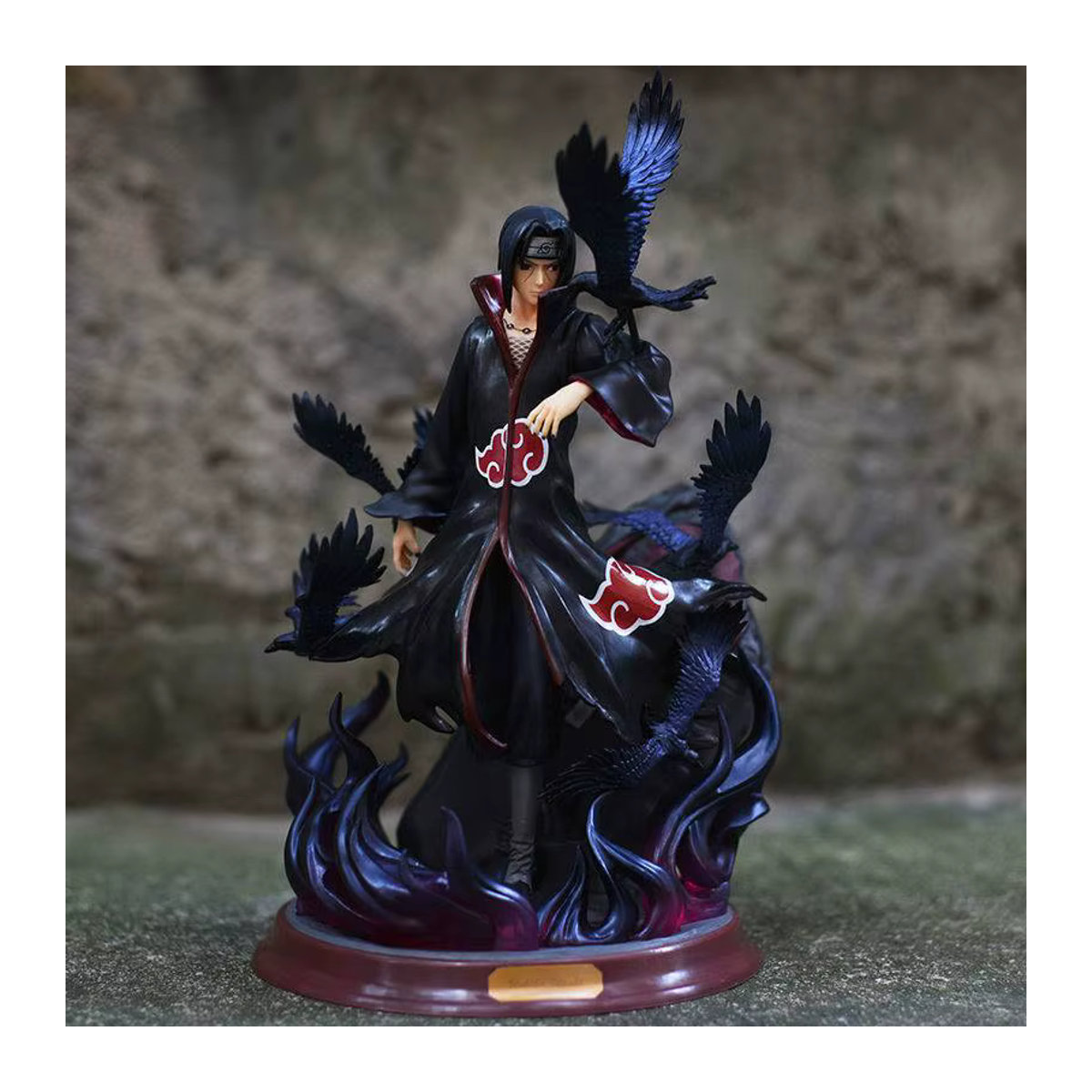 Bandai Naruto Anime Uchiha Itachi Statue in Schwarz, 28 cm Kunstharz Modell zur Dekoration - Bild 3