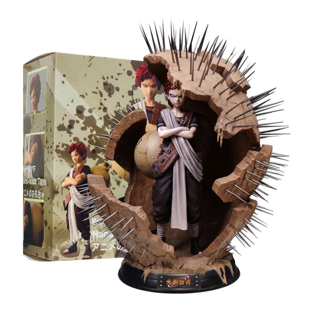 Bandai Naruto Gaara Action Figur mit Sandkrug, mehrfarbig, Höhe: 20 cm - Bild 1