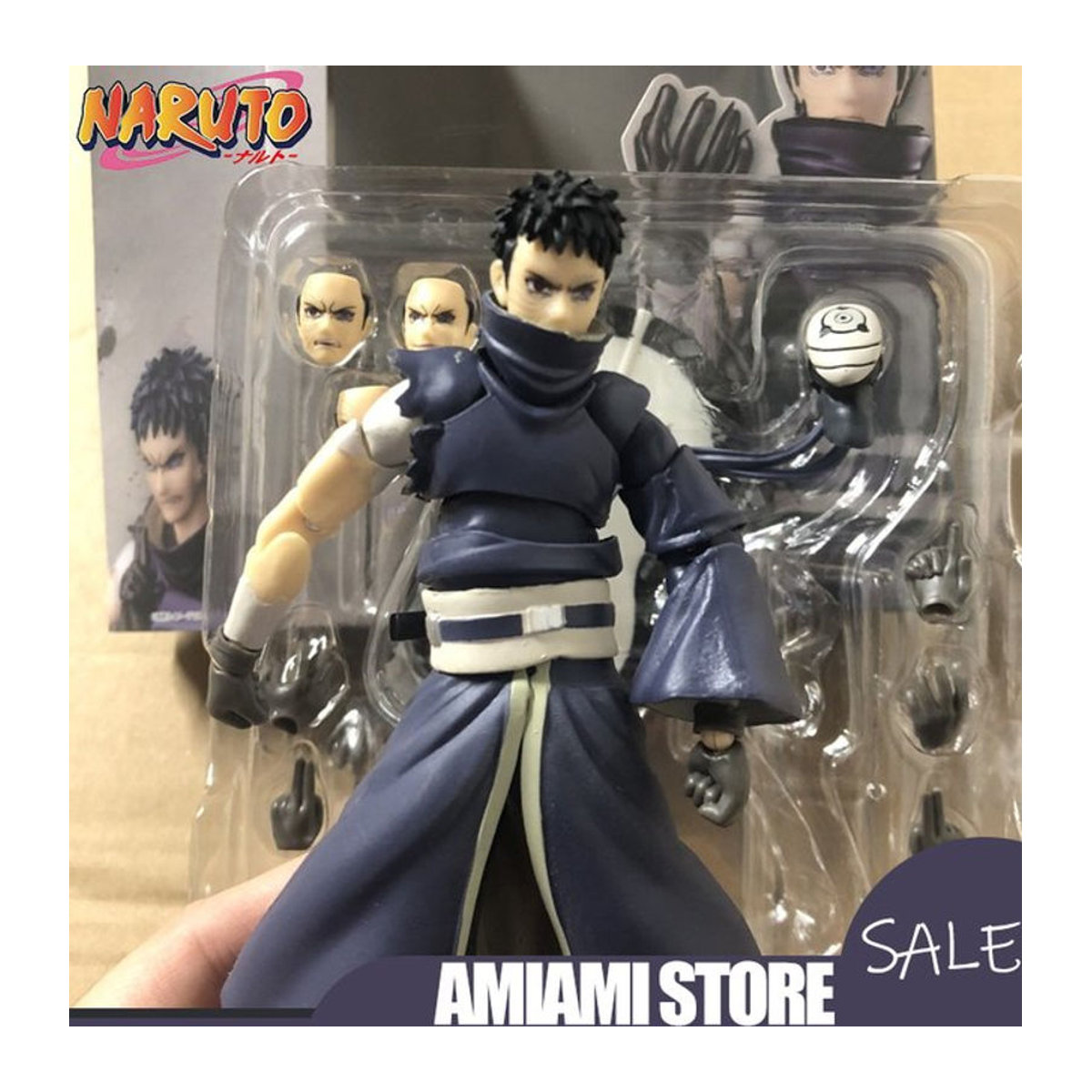 Bandai Naruto SHF Uchiha Obito Actionfigur in Schwarz, 15 cm Höhe, bewegliches Anime-Modell für deine Sammlung - Bild 1