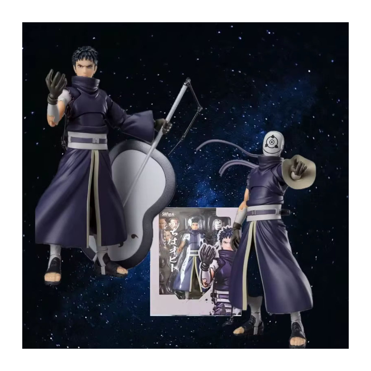 Bandai Naruto SHF Uchiha Obito Actionfigur in Schwarz, 15 cm Höhe, bewegliches Anime-Modell für deine Sammlung - Bild 4