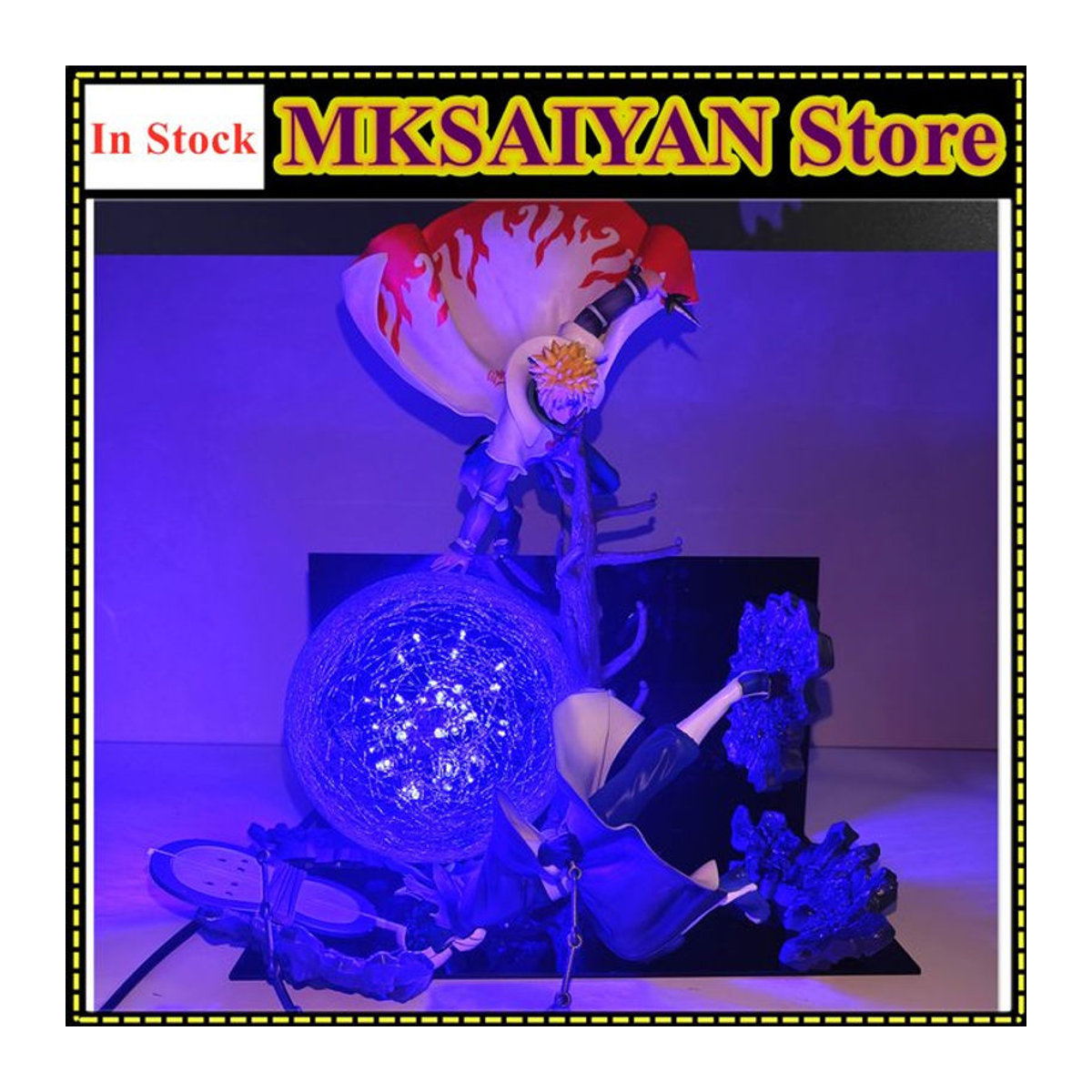 Bandai Naruto Shippuden Anime Figuren Minato Namikaze gegen Uchiha Obito als DIY Atmosphäre Licht aus Kunststoff in Weiß und Mehrfarbig - Bild 1