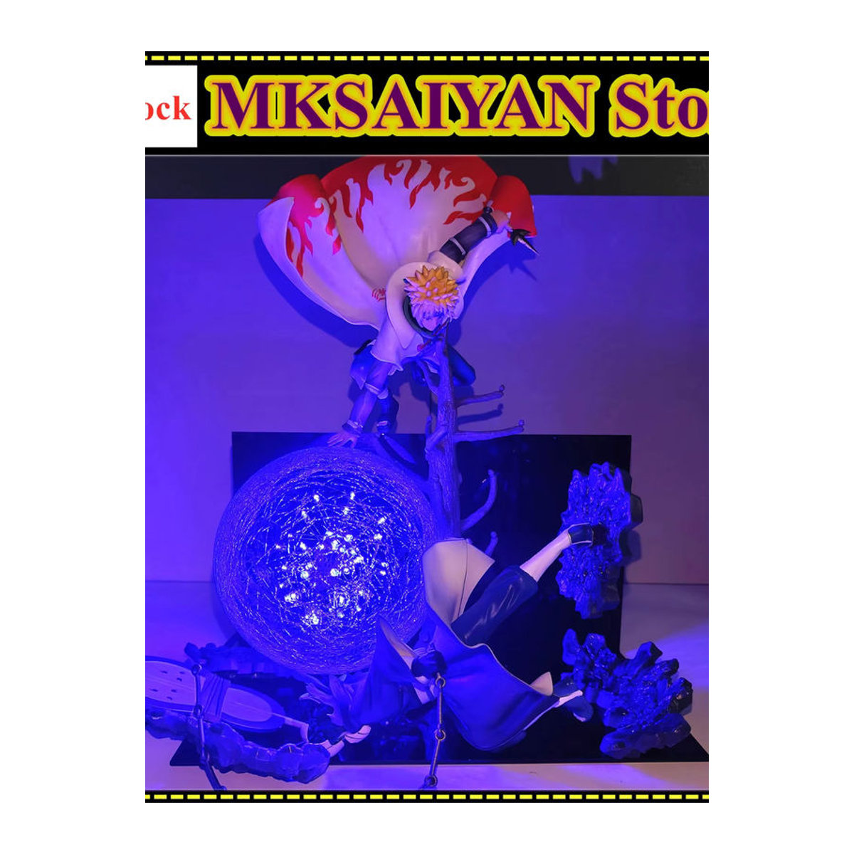 Bandai Naruto Shippuden Anime Figuren Minato Namikaze gegen Uchiha Obito als DIY Atmosphäre Licht aus Kunststoff in Weiß und Mehrfarbig - Bild 5