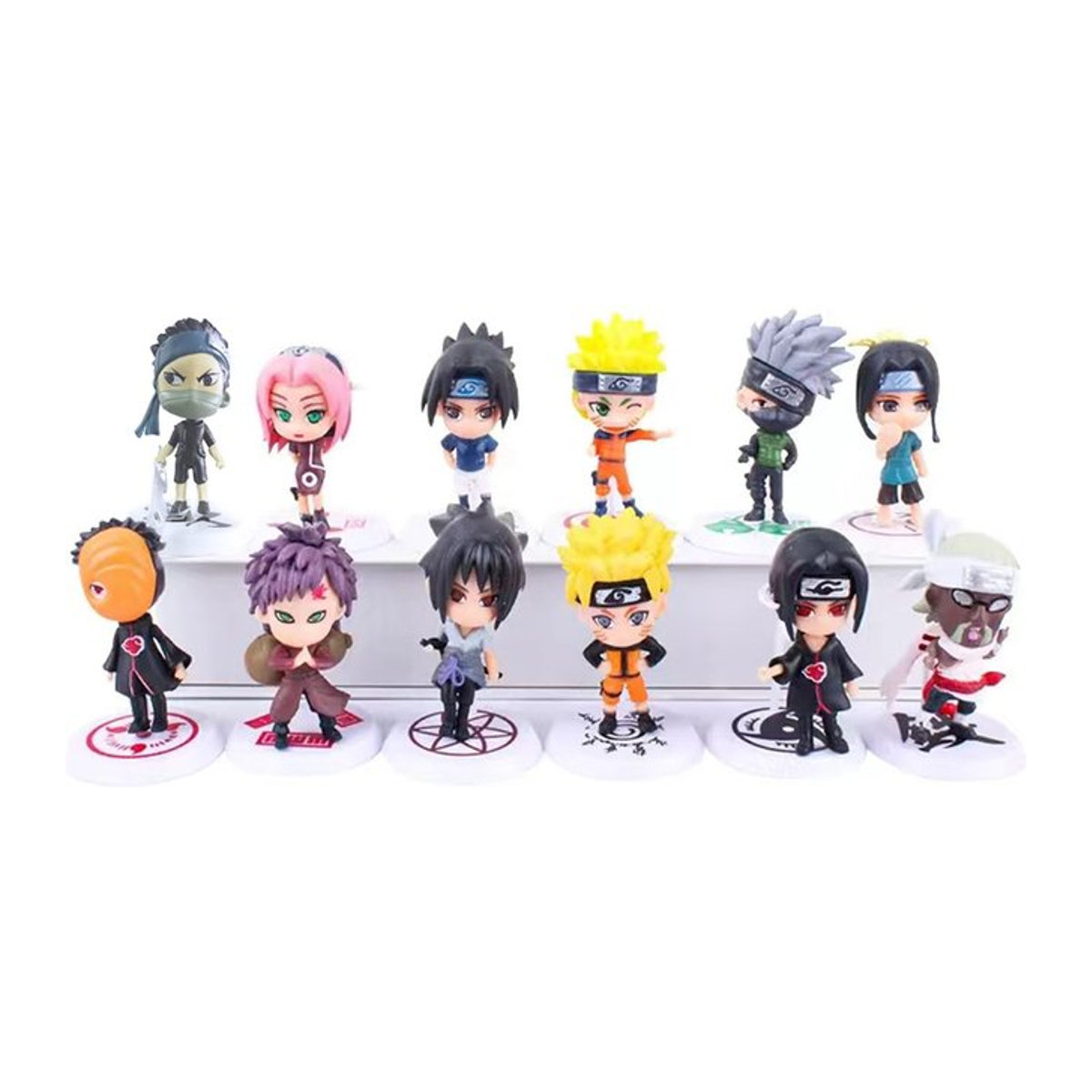 Bandai Naruto Shippuden Anime Figuren Set aus 12 Teilen, PVC Action Figuren mit Hinata, Sasuke, Itachi, Kakashi und Gaara, mehrfarbig - Bild 1