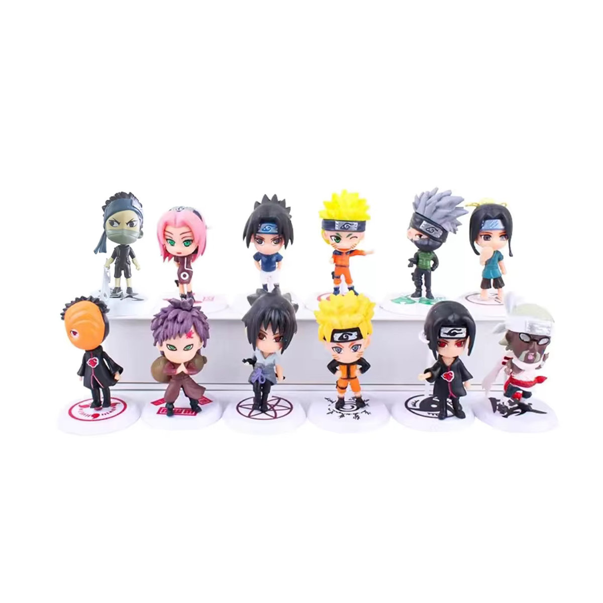 Bandai Naruto Shippuden Anime Figuren Set aus 12 Teilen, PVC Action Figuren mit Hinata, Sasuke, Itachi, Kakashi und Gaara, mehrfarbig - Bild 6