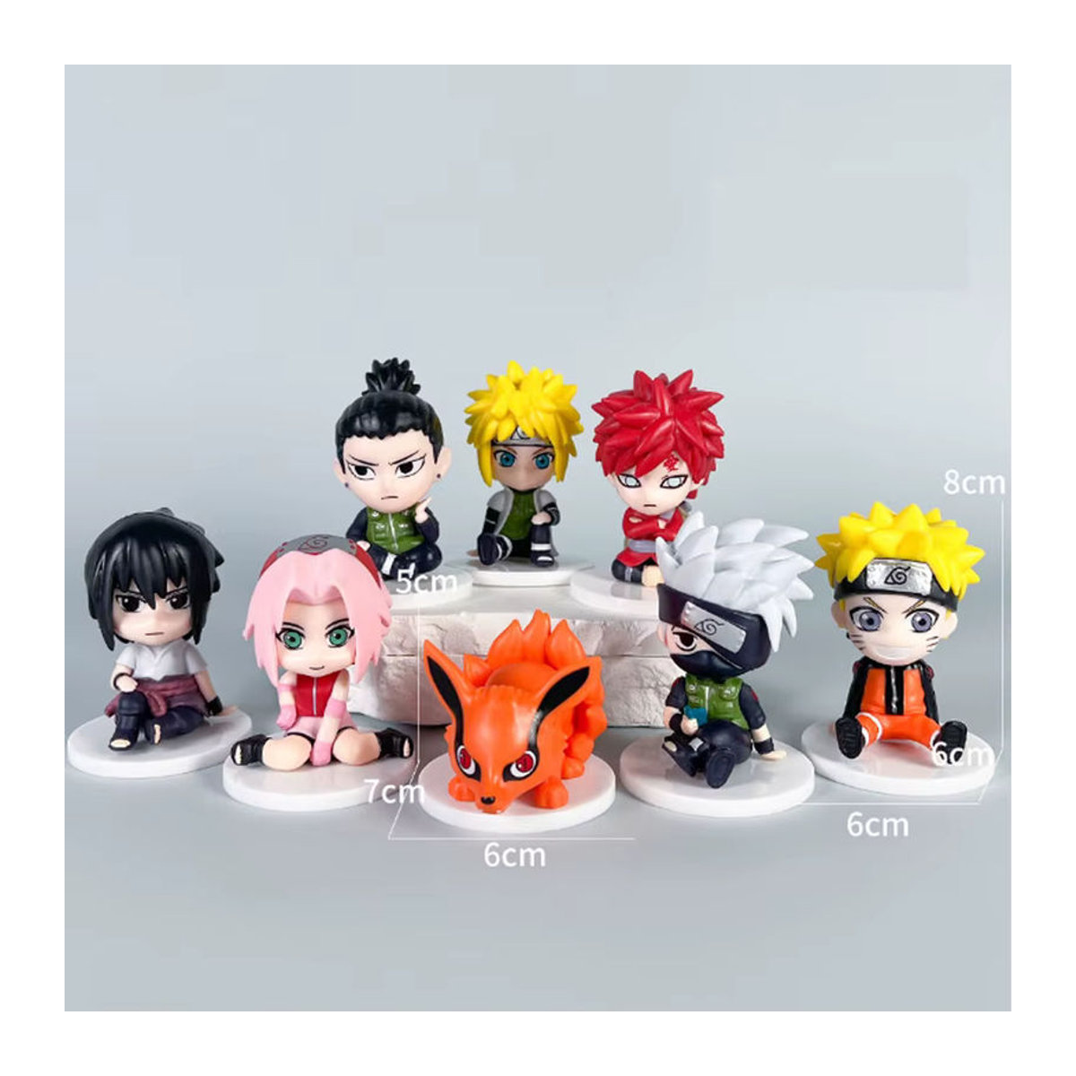 Bandai Naruto Shippuden Anime Figuren Set aus 8 Teilen, Q Version PVC Action Figuren, mehrfarbig - Bild 2
