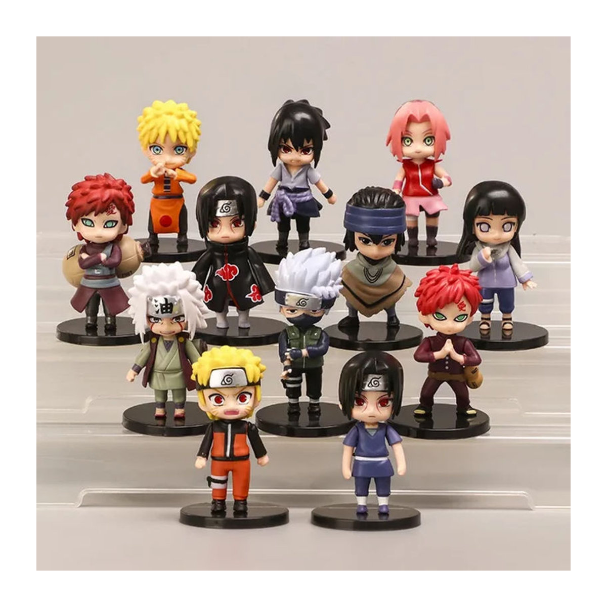 Bandai Naruto Shippuden Anime Figuren Set aus Kunststoff, mehrfarbig, dekorative Sammelfiguren von Hinata, Sasuke, Itachi, Kakashi und Gaara - Bild 1