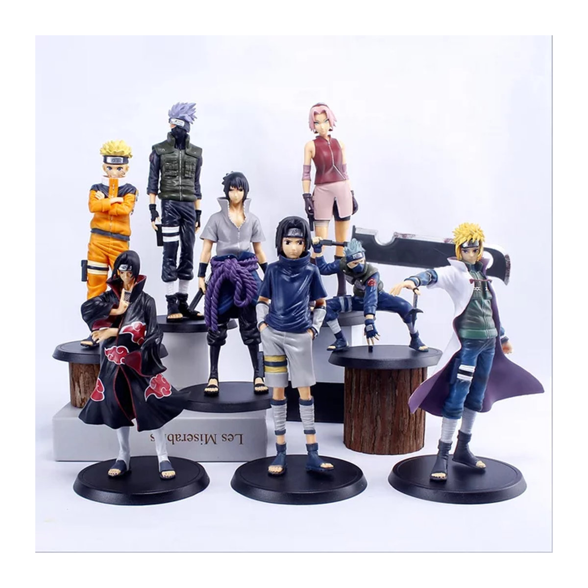 Bandai Naruto Shippuden Anime Figuren Set mit Uchiha Itachi, Sasuke, Pain und Kakashi in Mehrfarbig, Kunststoff Spielzeug für Kinder - Bild 1