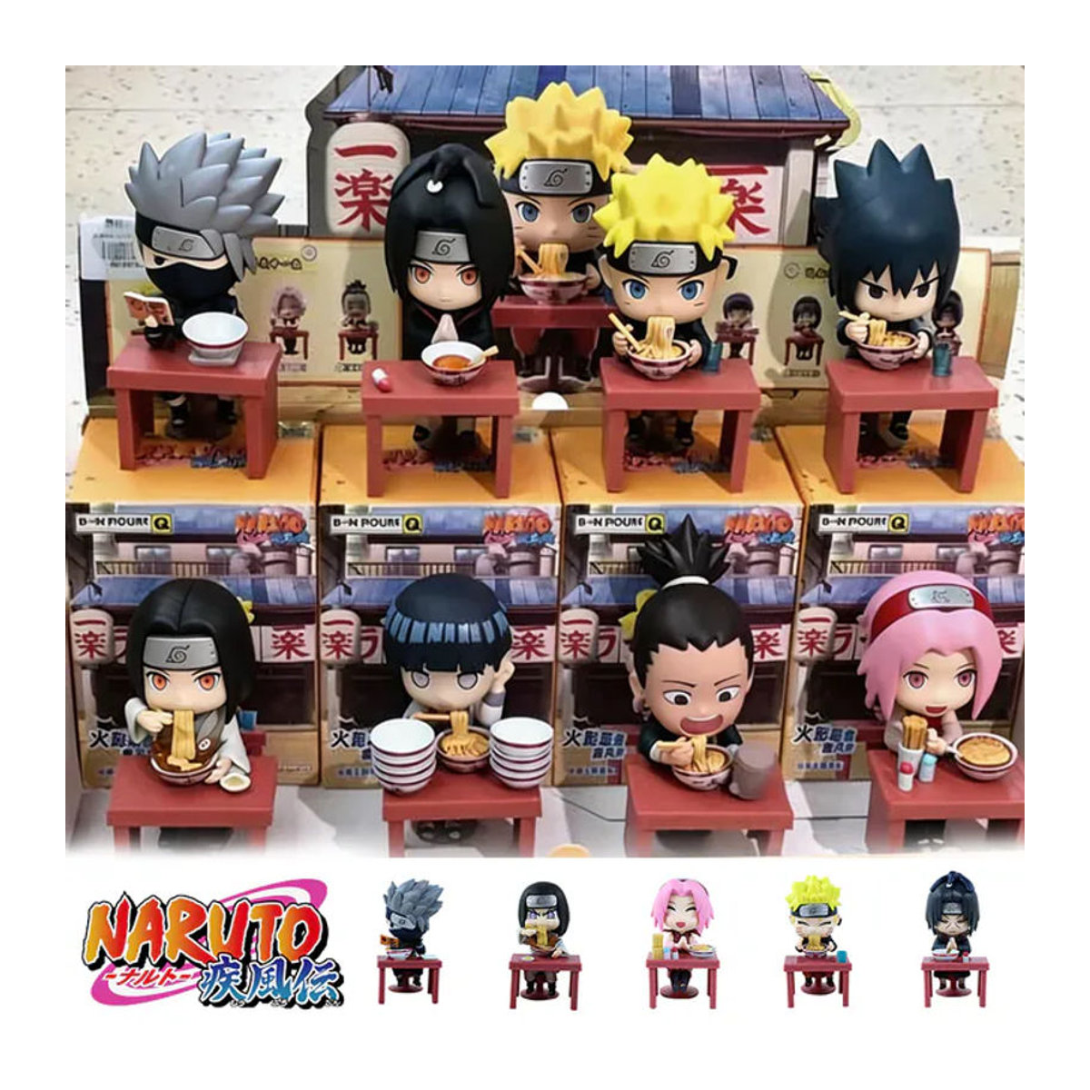 Bandai Naruto Shippuden Ramen-Themen Blindbox Actionfiguren aus Kunststoff, mehrfarbig - Bild 1