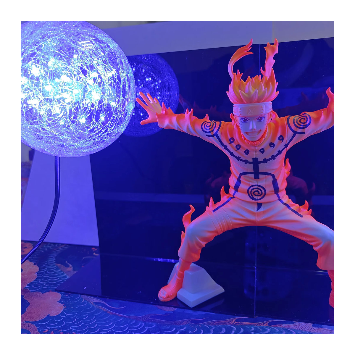 Bandai Naruto Shippuden Uzumaki Naruto Kurama Rasengan LED DIY Lampe Actionfigur in Orange - Bild 4