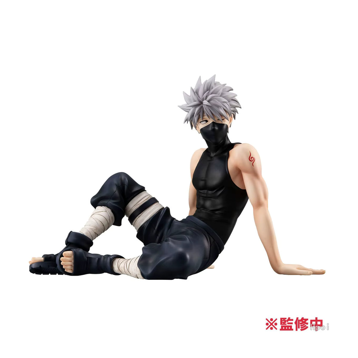 Bandai Naruto Shippuuden Hatake Kakashi Anime Figur in sitzender Position, Schwarz, Höhe: 9 cm - Bild 4
