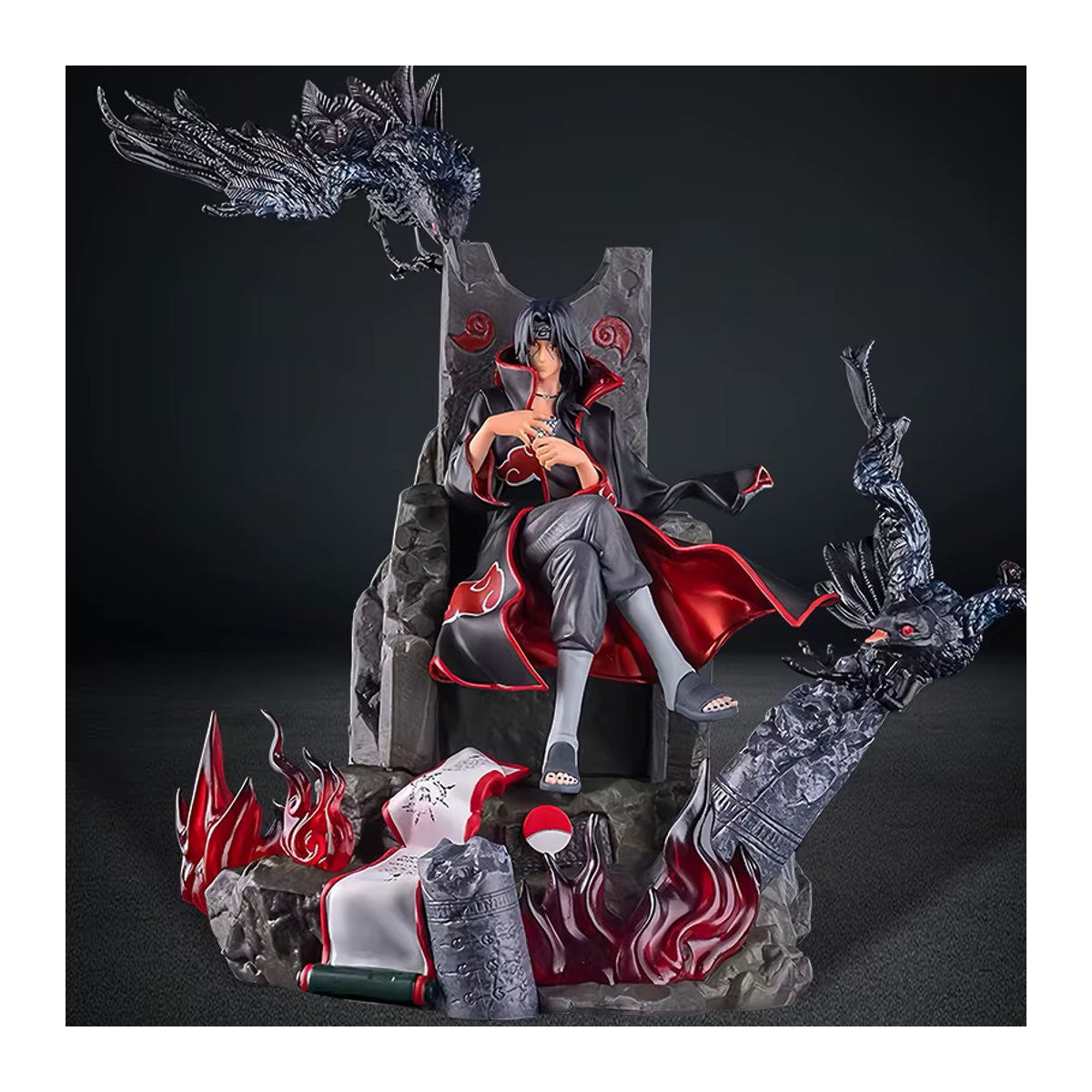 Bandai Naruto Uchiha Itachi Anime Figur auf Thron, Schwarz, Höhe: 22 cm - Bild 3