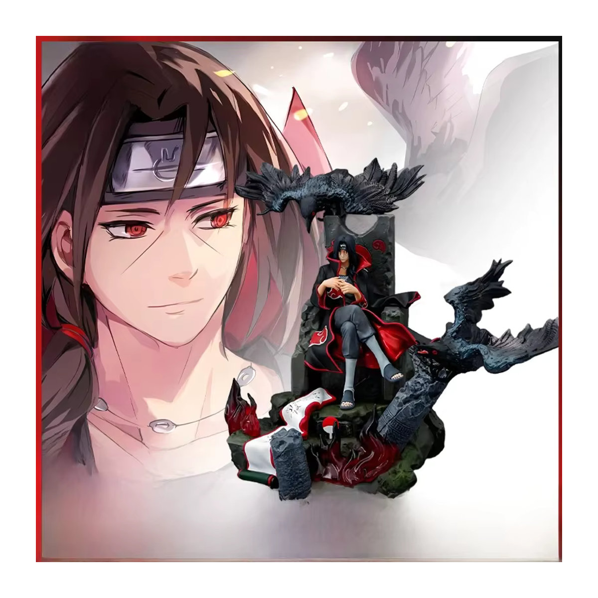 Bandai Naruto Uchiha Itachi Anime Figur auf Thron, Schwarz, Höhe: 22 cm - Bild 6