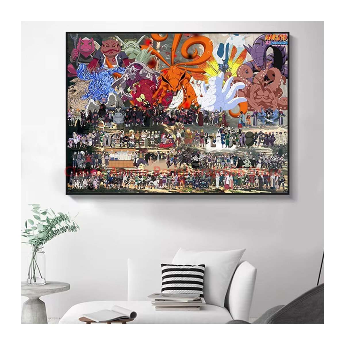 Bandai Naruto und Sasuke Anime Wandbild im Querformat, mehrfarbiges Porträt-Poster zum Aufhängen für Kinderzimmer und Schlafzimmer - Bild 2