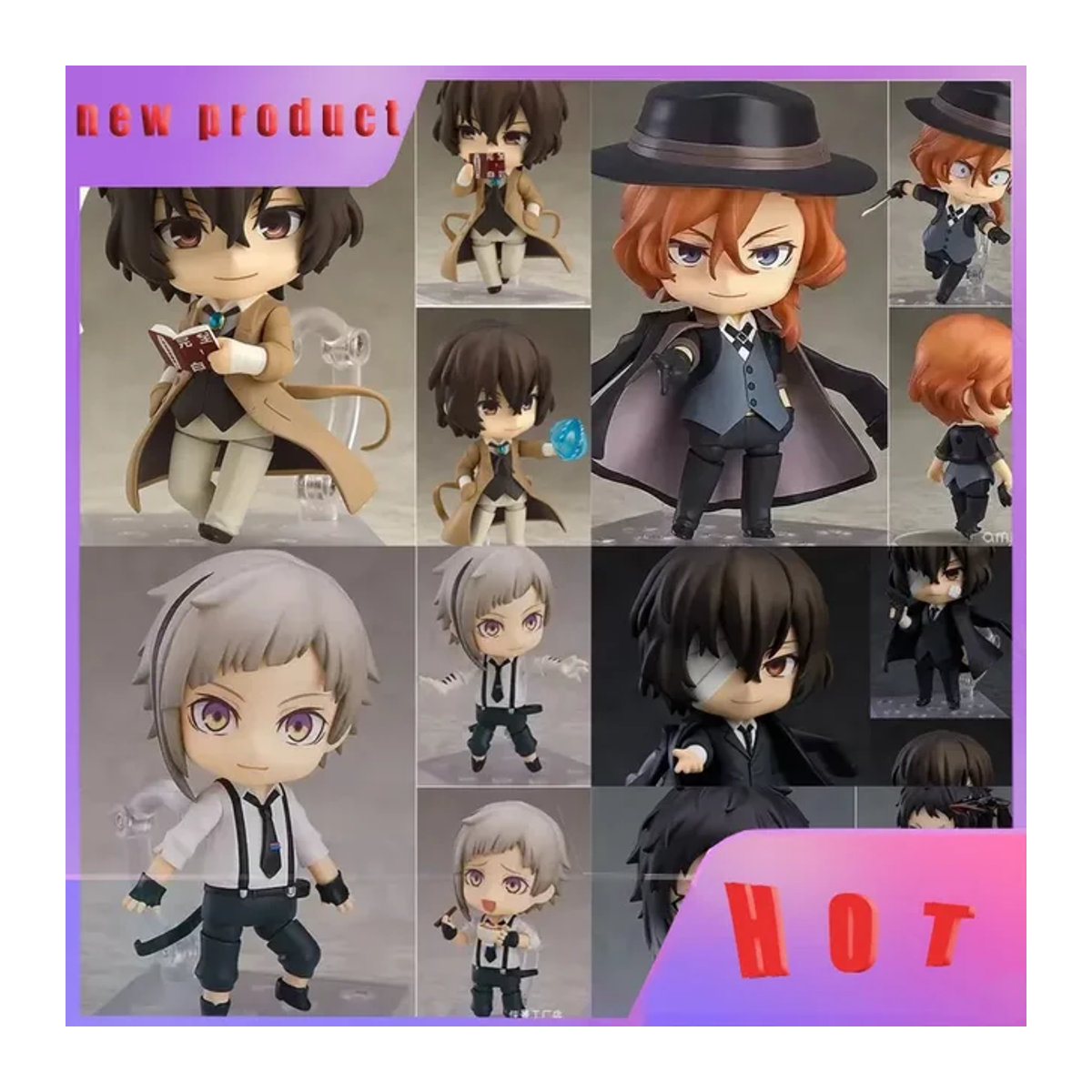 Bandai Nendoroid Bungo Stray Dogs Anime-Figuren als bewegliche Modellpuppen aus Kunststoff, mehrfarbig - Bild 1