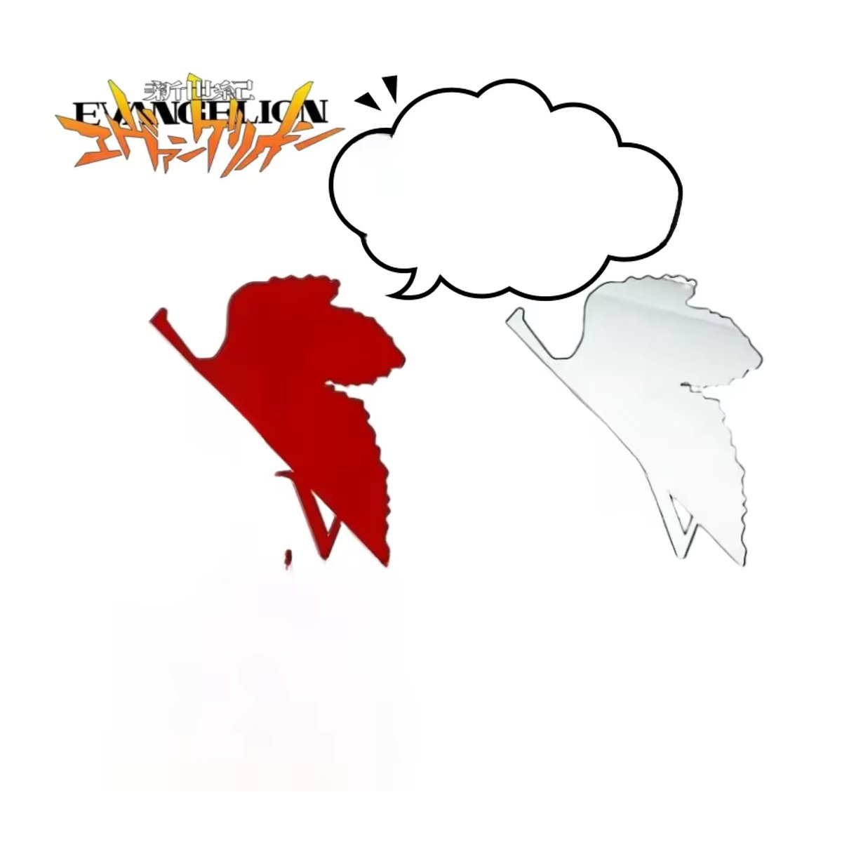 Bandai Neon Genesis Evangelion Ayanami Rei und Asuka reflektierender Metallaufkleber in Rot, wasserdichter Graffiti-Sticker - Bild 6