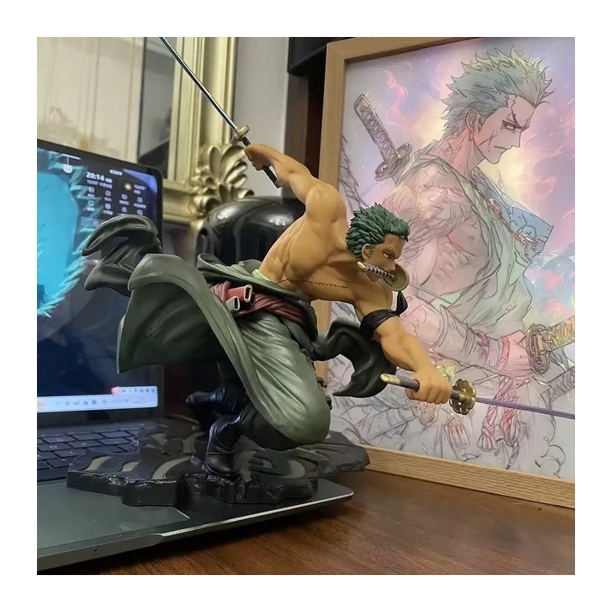 Bandai One Piece Actionfigur Roronoa Zoro Anime-Modell aus Kunststoff, mehrfarbig - Bild 1