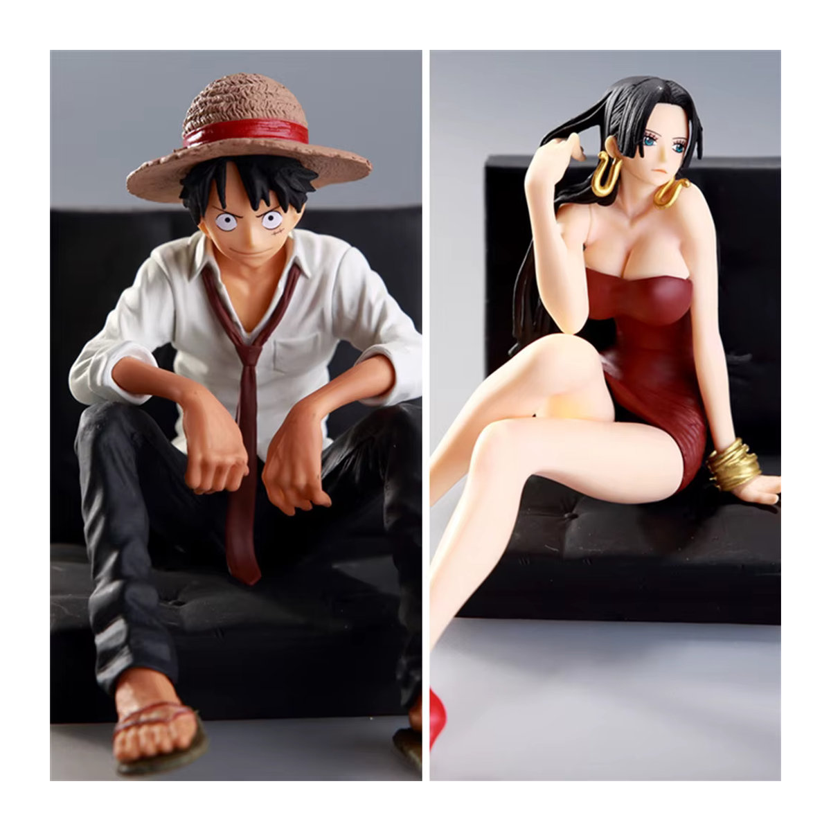 Bandai One Piece Actionfiguren Ornament Ruffy und Hancock als dekorative Cartoon Figuren aus Kunststoff, mehrfarbig - Bild 3
