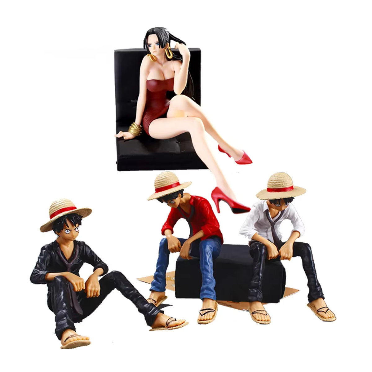 Bandai One Piece Actionfiguren Ornament Ruffy und Hancock als dekorative Cartoon Figuren aus Kunststoff, mehrfarbig - Bild 4