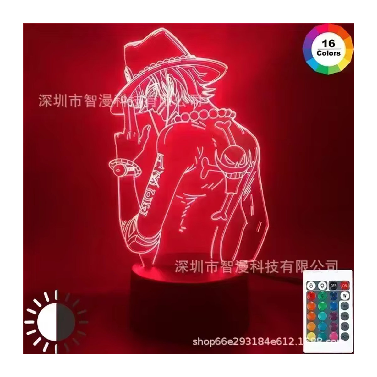 Bandai One Piece Anime 3D LED Nachtlicht mit Farbwechsel in Bunt - Bild 2