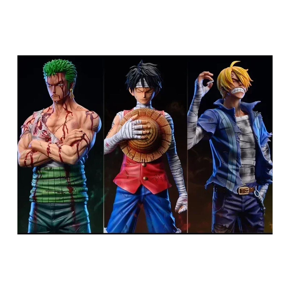 Bandai One Piece Anime Actionfigur Roronoa Zoro und Vinsmoke Sanji PVC-Statue in stehender Pose, mehrfarbig, Höhe: 27 cm - Bild 1