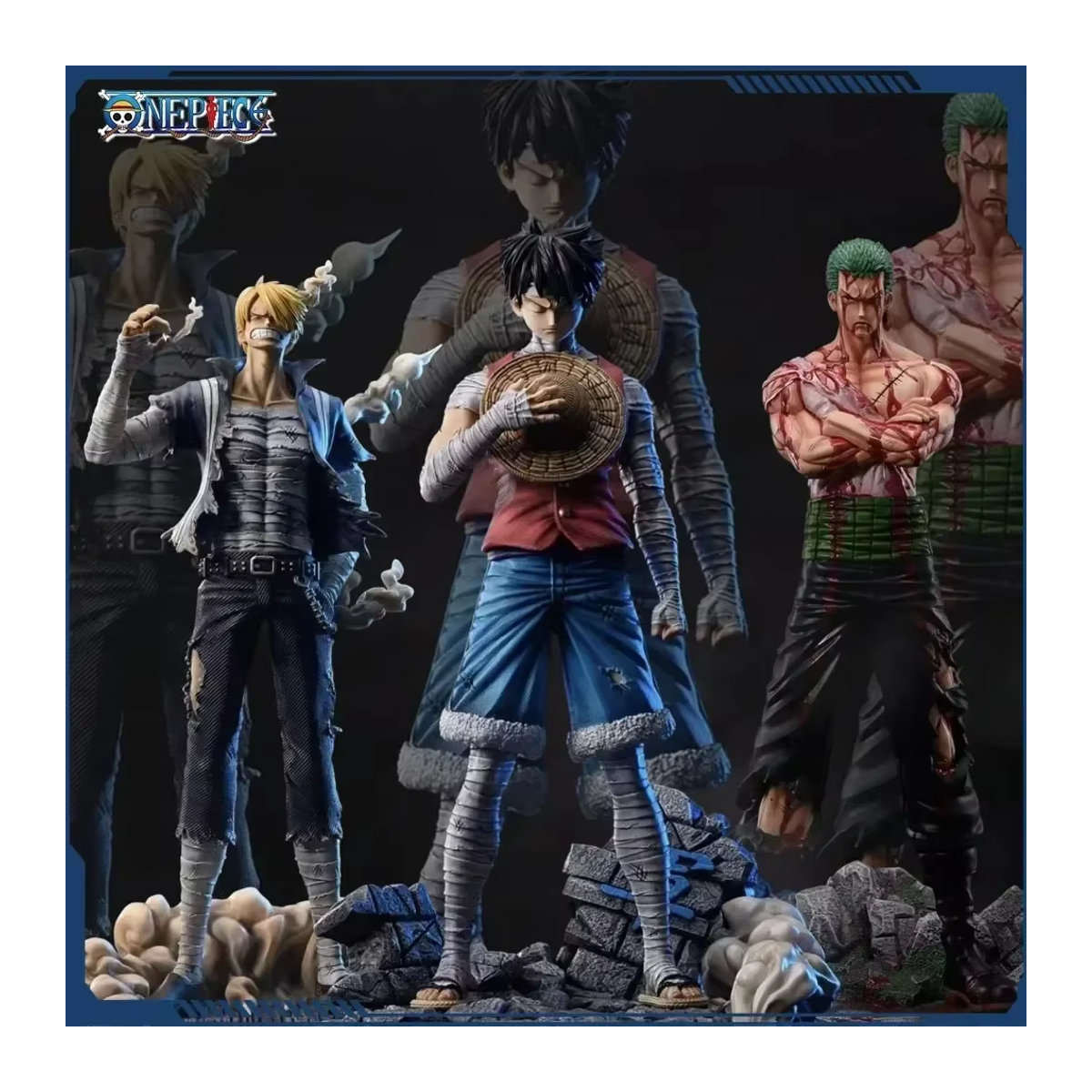 Bandai One Piece Anime Actionfigur Roronoa Zoro und Vinsmoke Sanji PVC-Statue in stehender Pose, mehrfarbig, Höhe: 27 cm - Bild 2