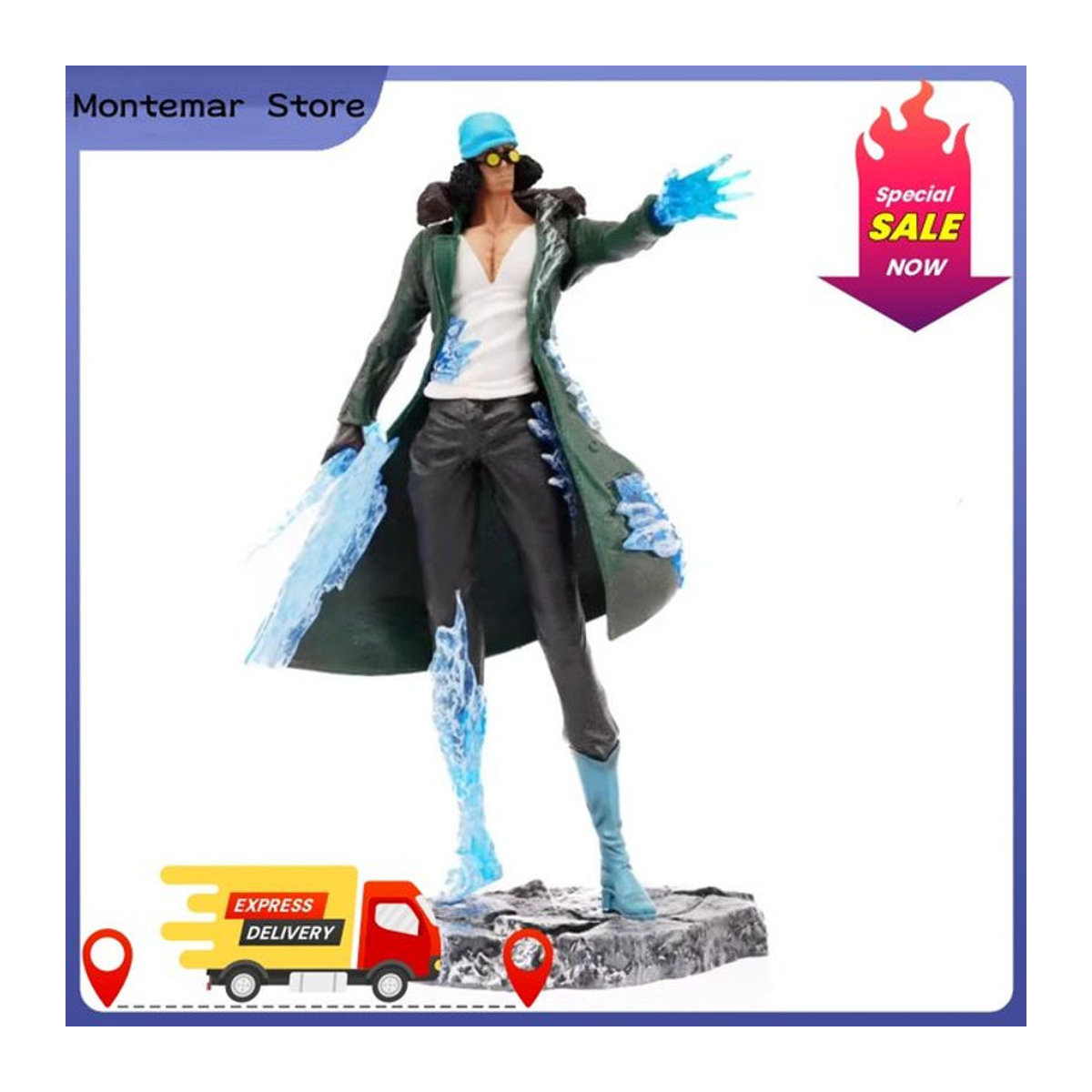 Bandai One Piece Anime Figur Aokiji Kuzan Eiszeit Modell aus Kunststoff, mehrfarbig, Höhe: 31 cm - Bild 1