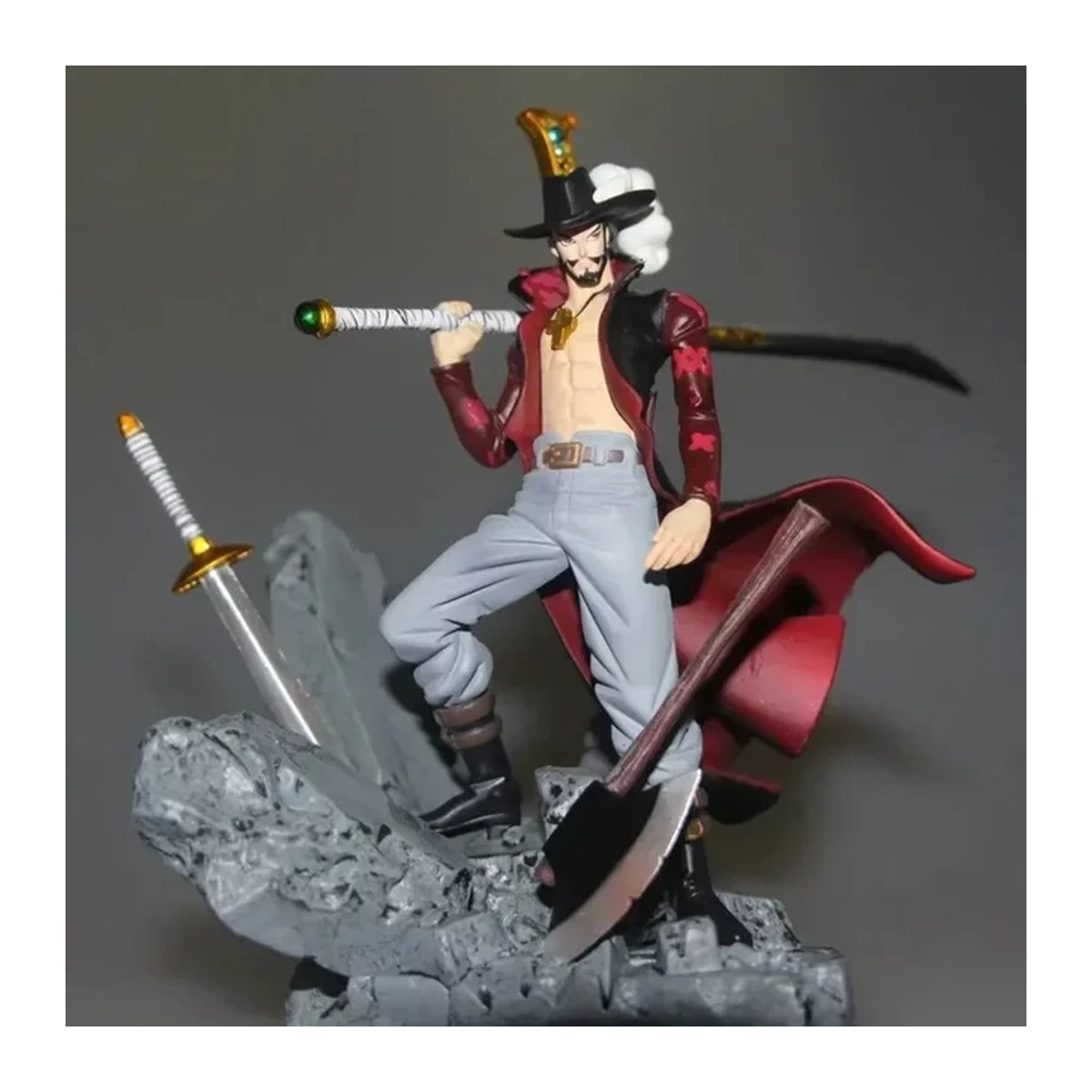 Bandai One Piece Anime Figur Dracule Mihawk Actionfigur aus PVC, mehrfarbig, Höhe: 15 cm - Bild 1