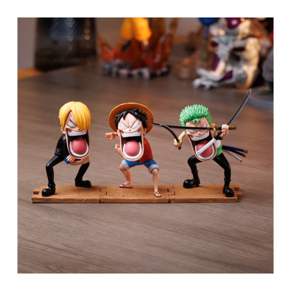 Bandai One Piece Anime Figur Hungry Threesome Zoro Sanji Modellskulptur mehrfarbig - Bild 1