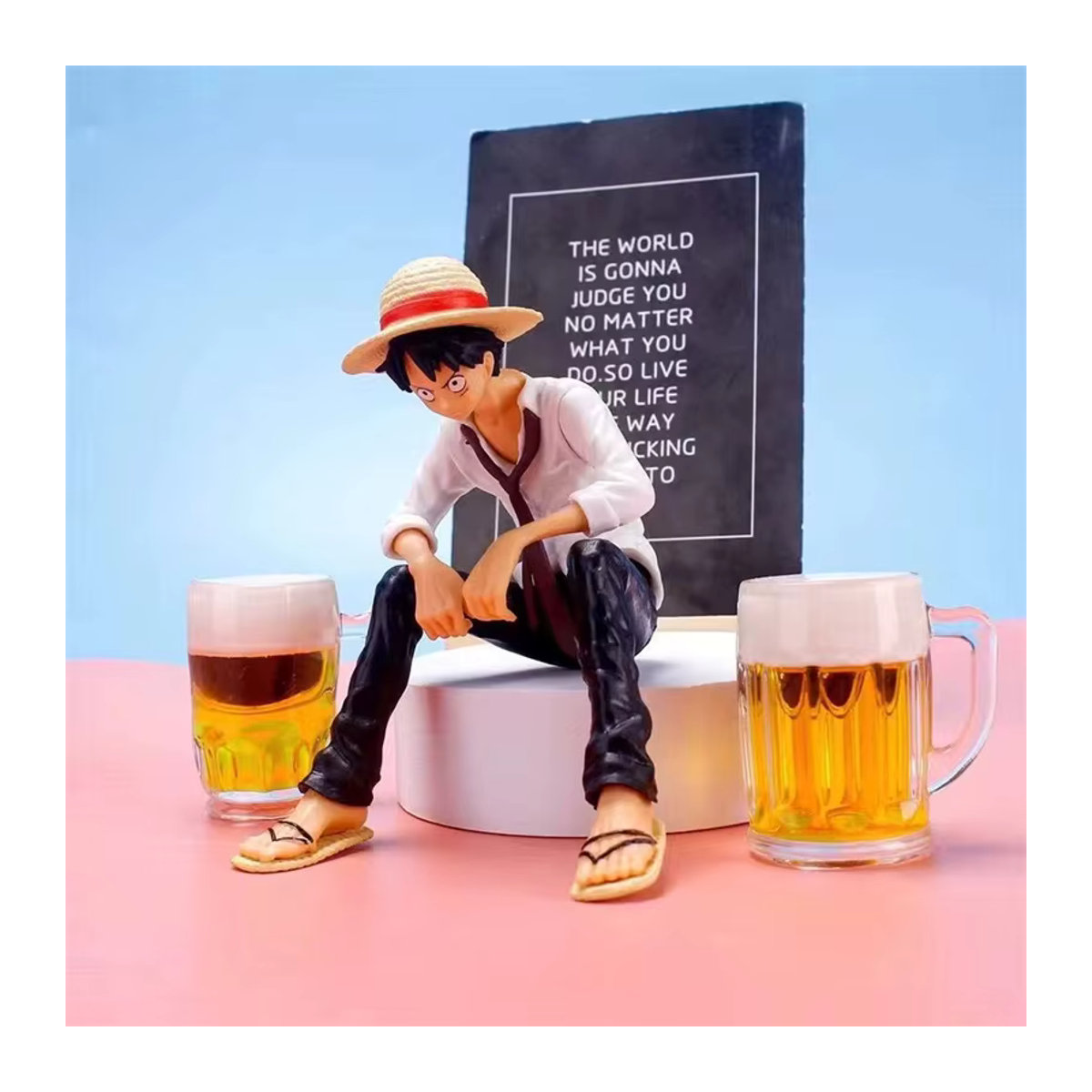 Bandai One Piece Anime-Figur Luffy in Sitzposition als PVC-Actionfigur und Sammlerstück, mehrfarbig - Bild 5